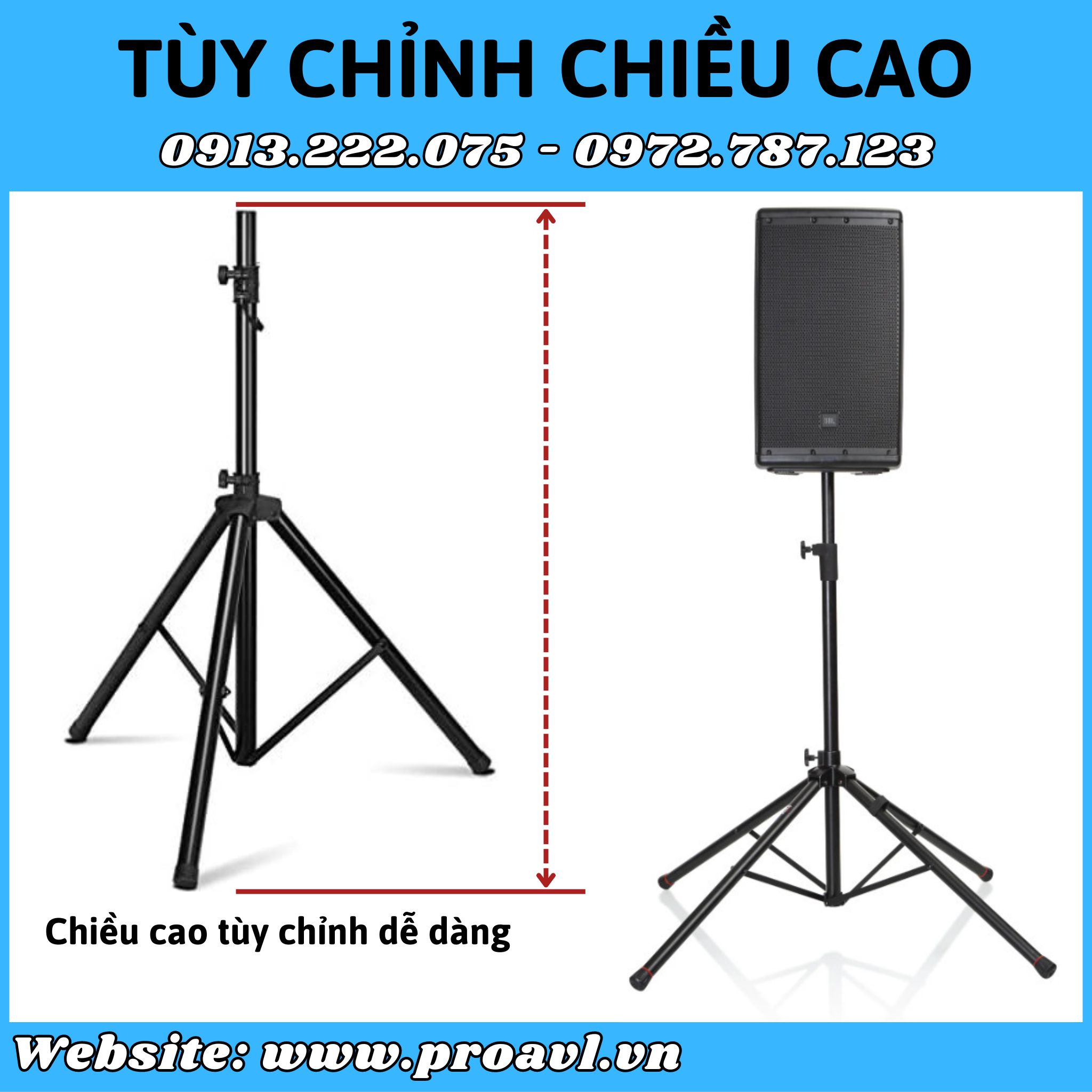 Height-adjustable speaker stand