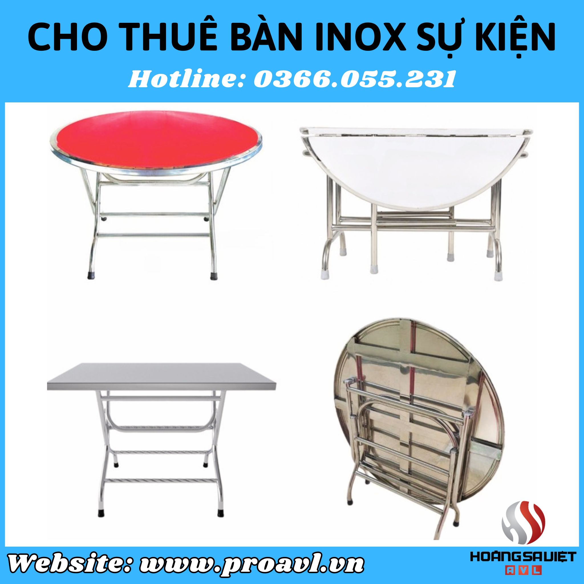 Cho thuê bàn ghế inox giá tốt tại Hà Nội