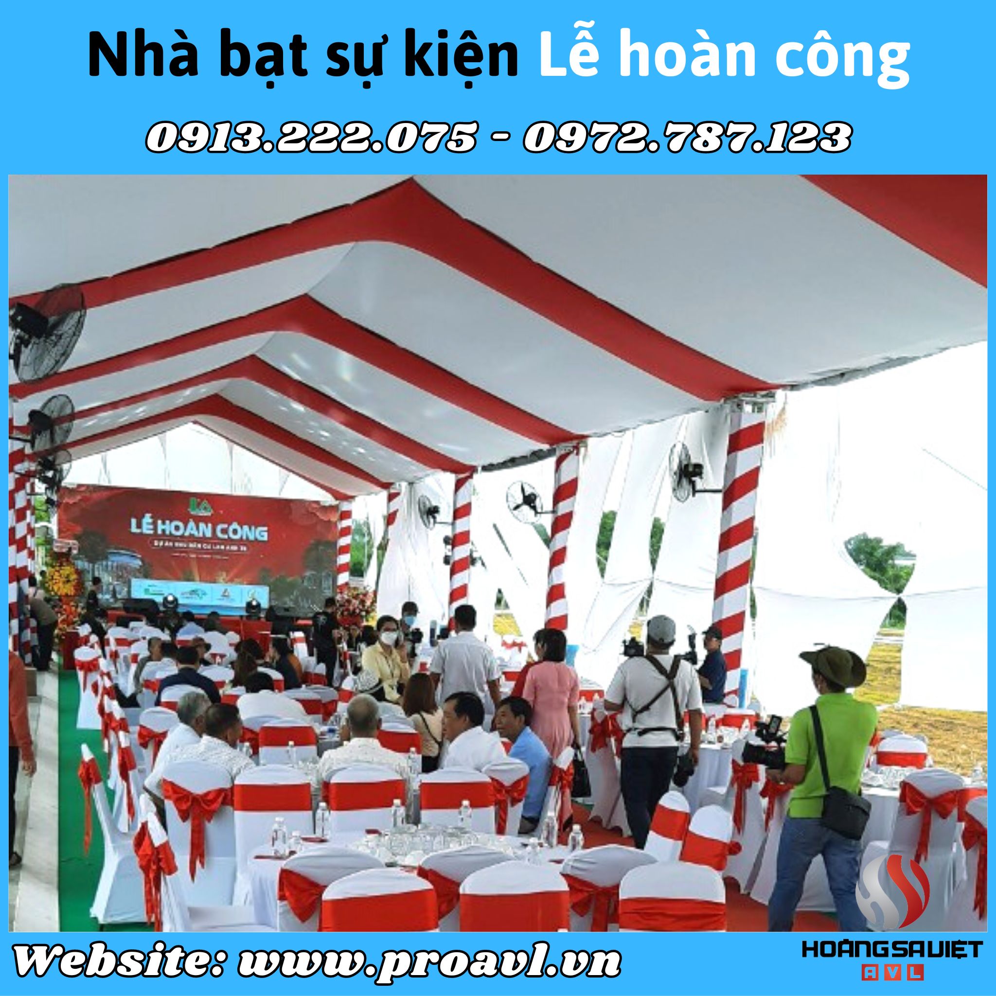 Installing tents at Nhi My Pagoda - Vinh Long