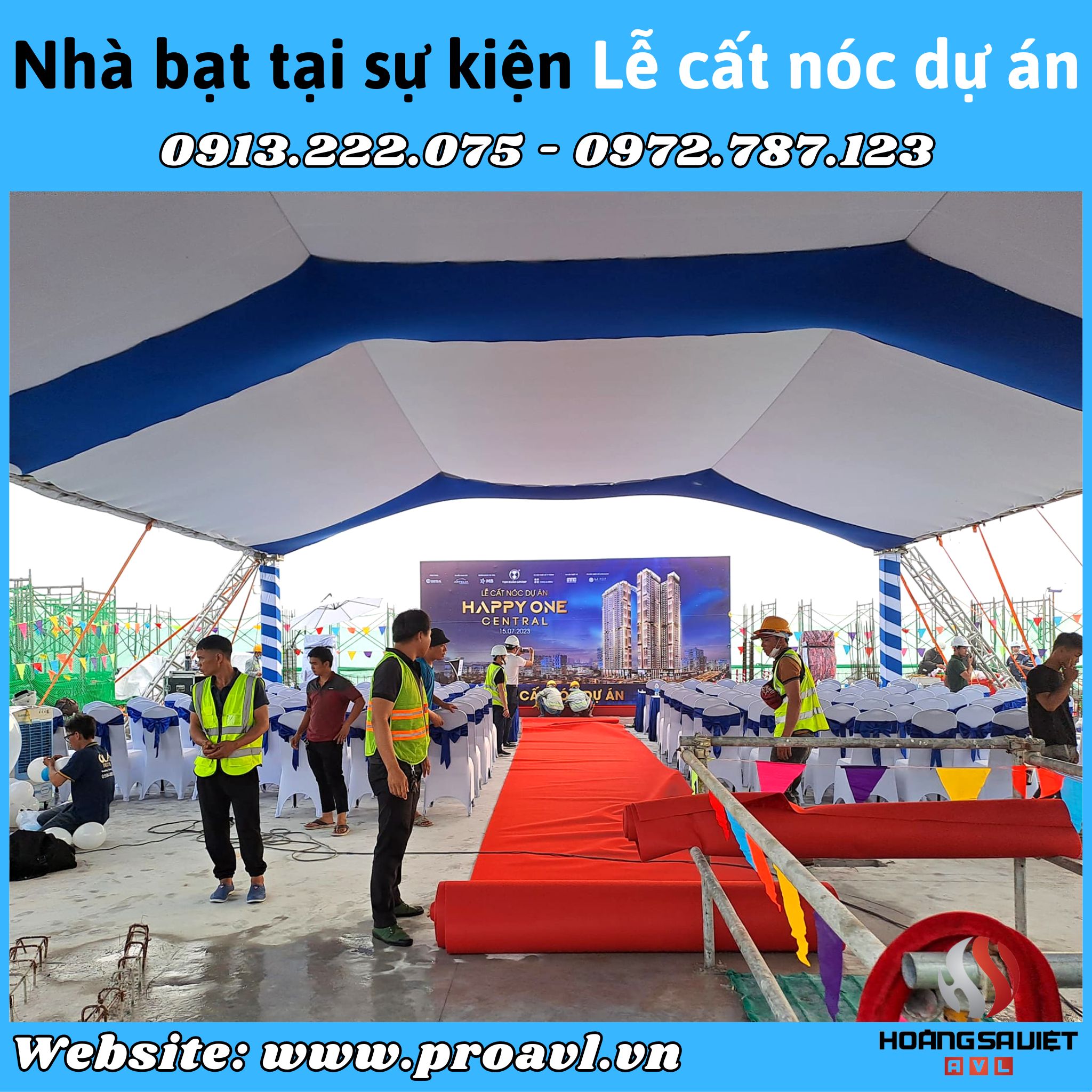 Tent at the project topping out ceremony