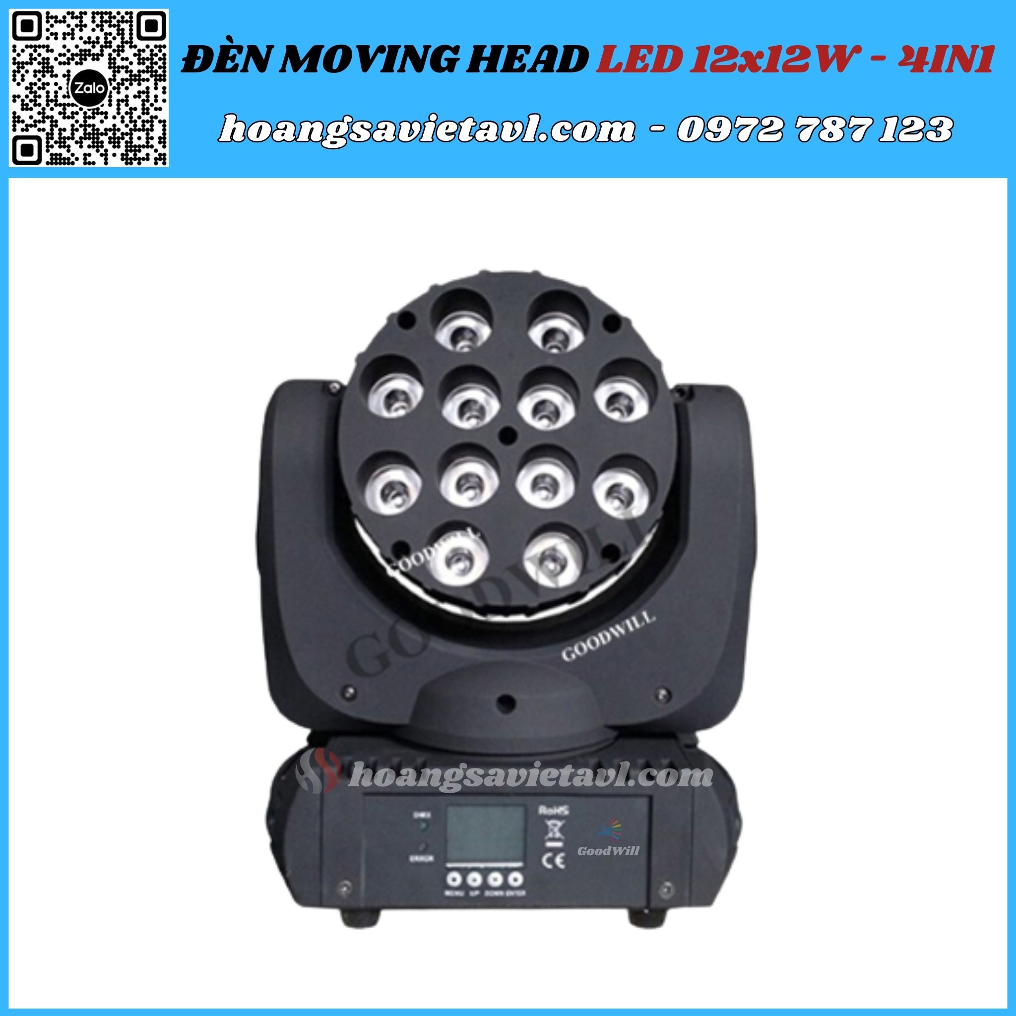 Moving Head Led Stage Light 12X12W - 4in1