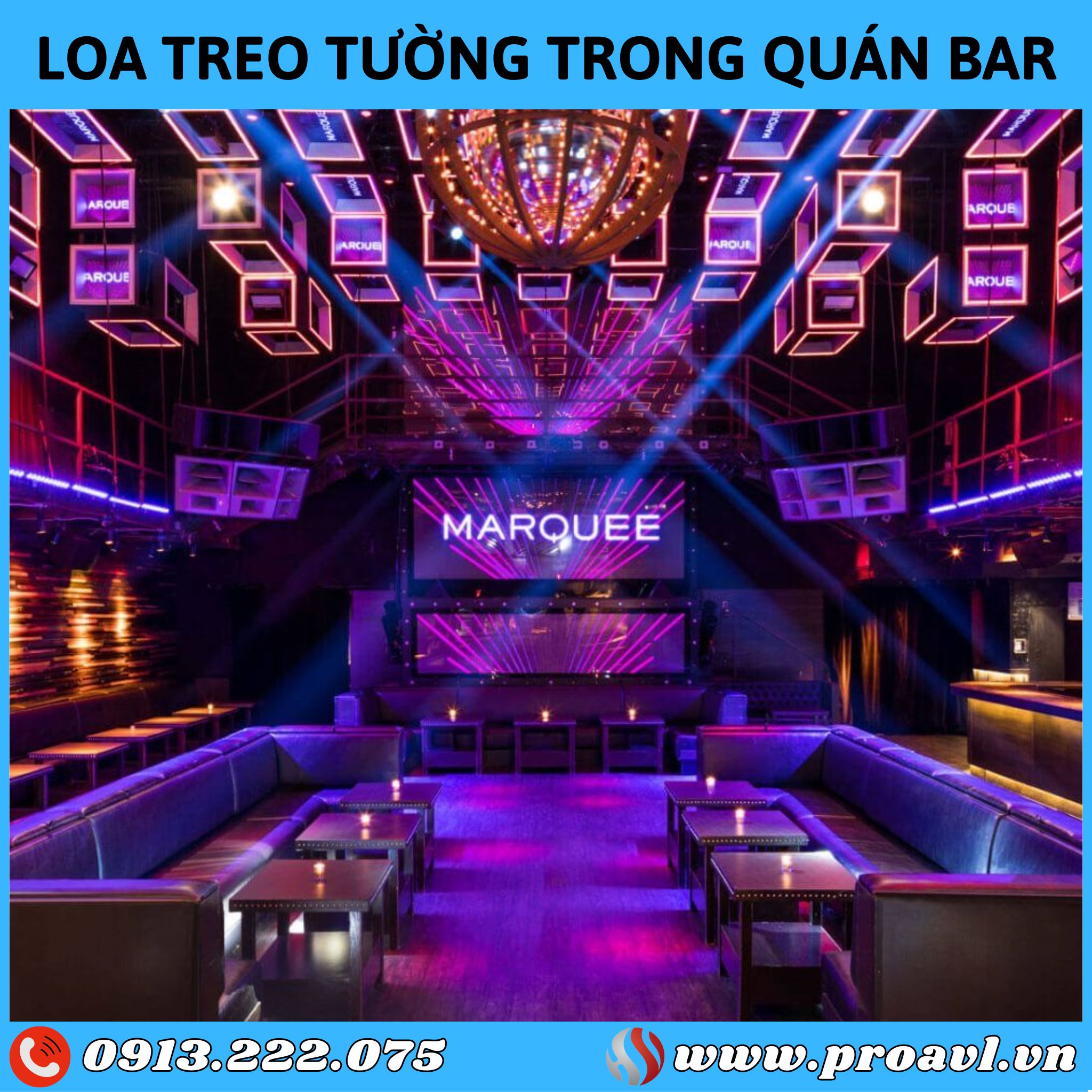 LOA TREO TƯỜNG TRONG QUÁN BAR