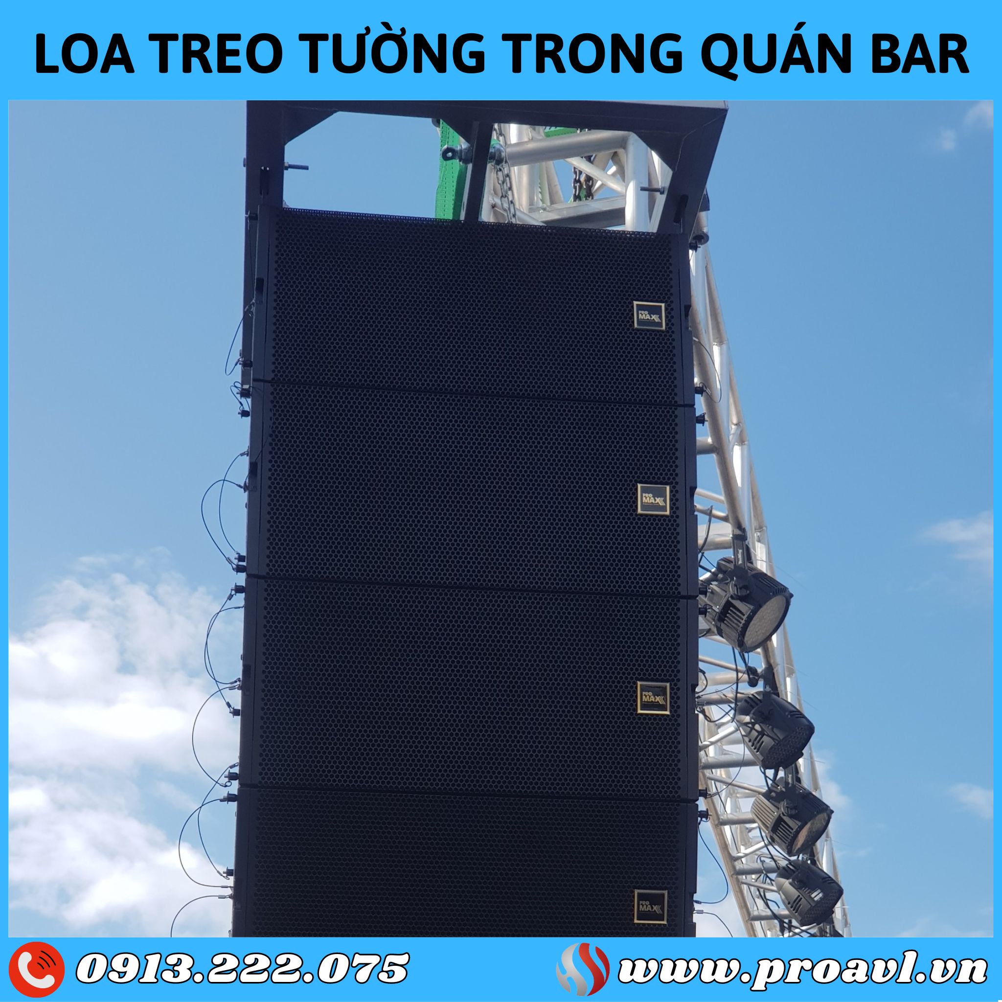 Loa line array trong quán bar