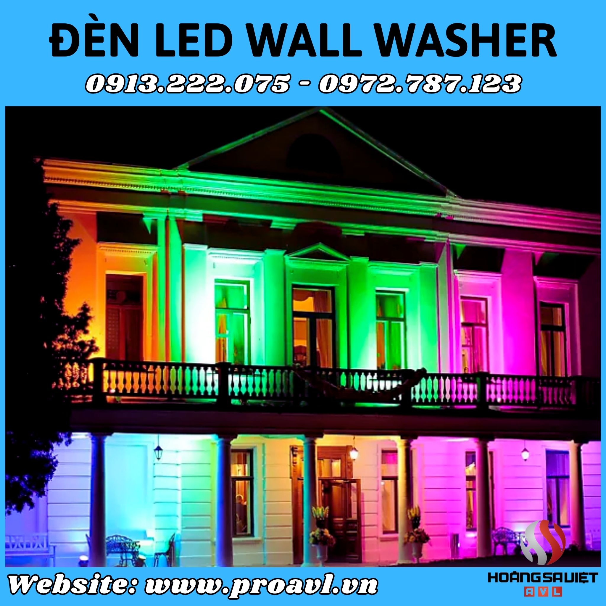 Đèn hắt tường trang trí nhà ở, sân vườn chính hãng