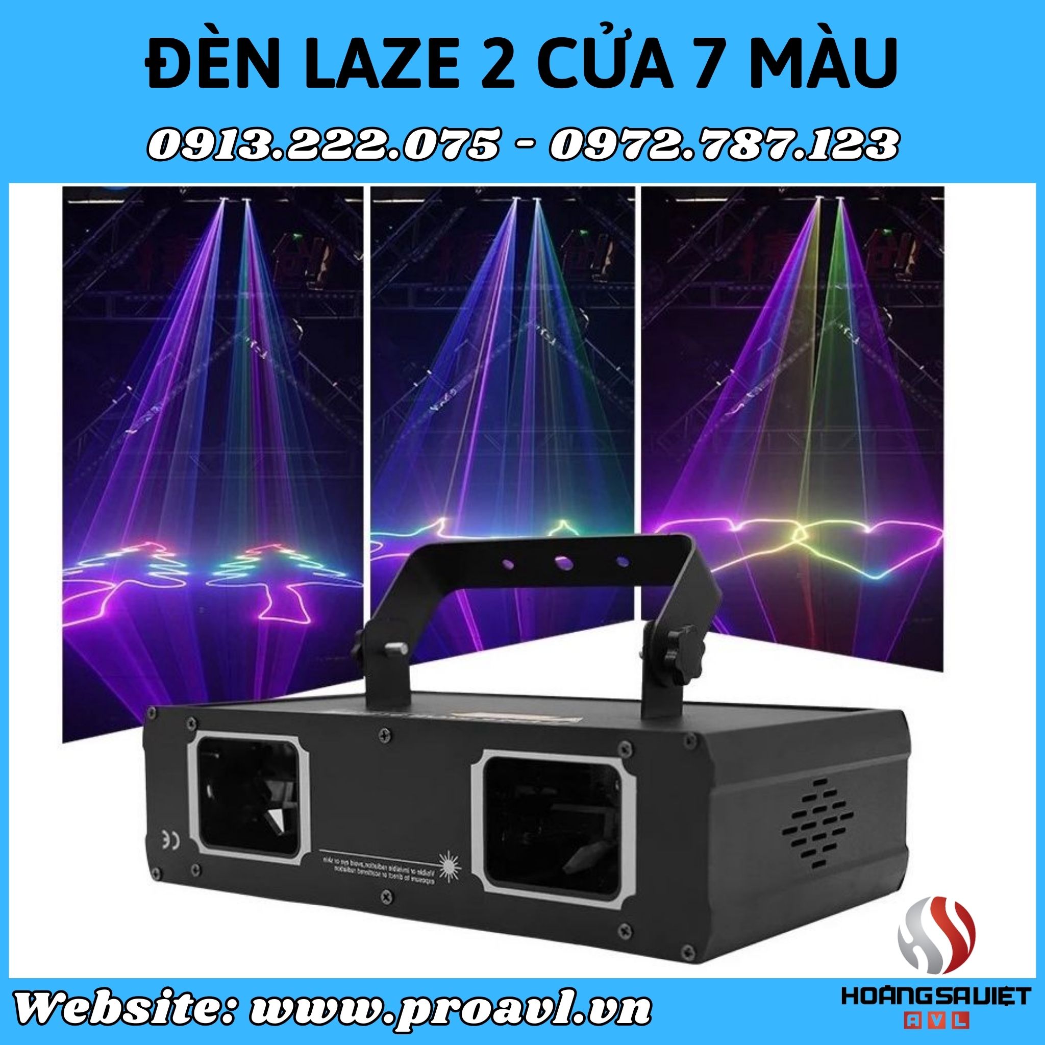 Professional 7-color 2-door laser light in Hanoi