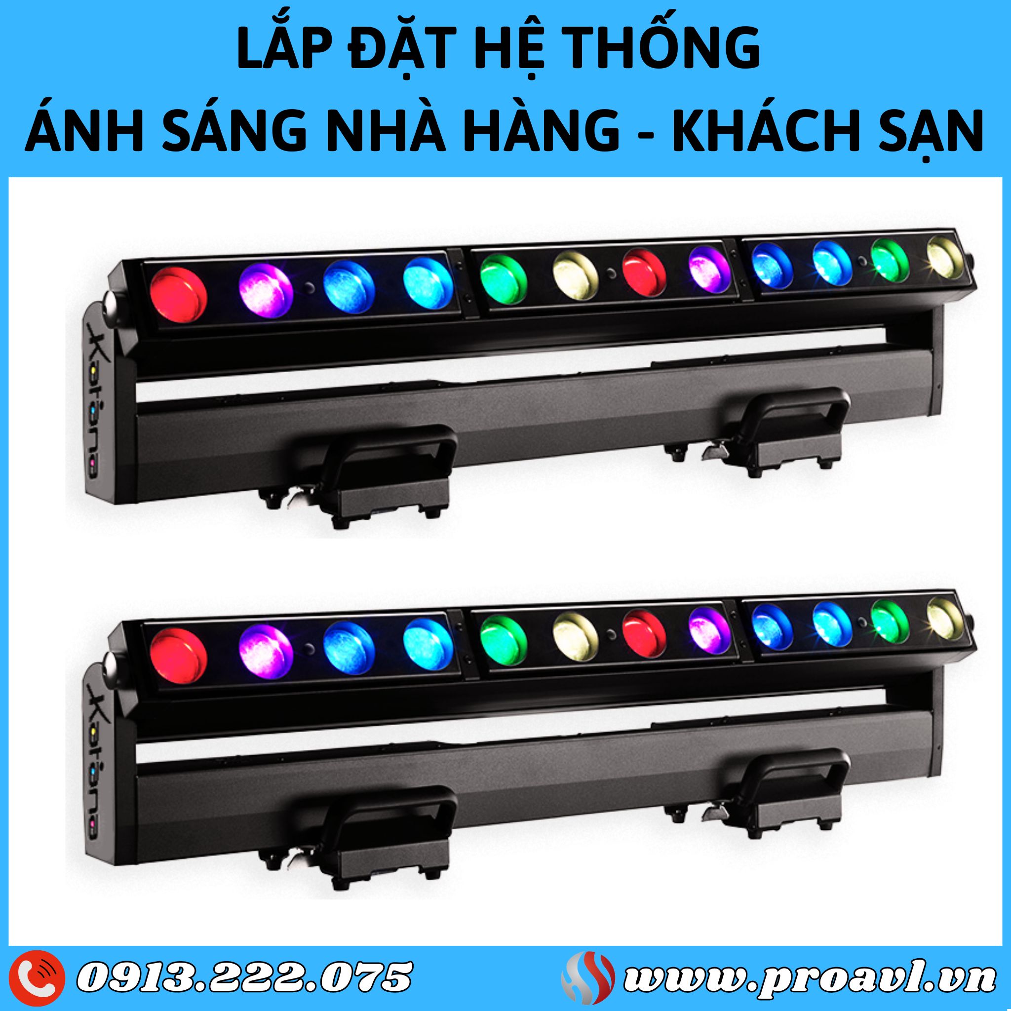 Thi công, lắp đặt đèn Katana sân khấu Nhà hàng - Khách sạn