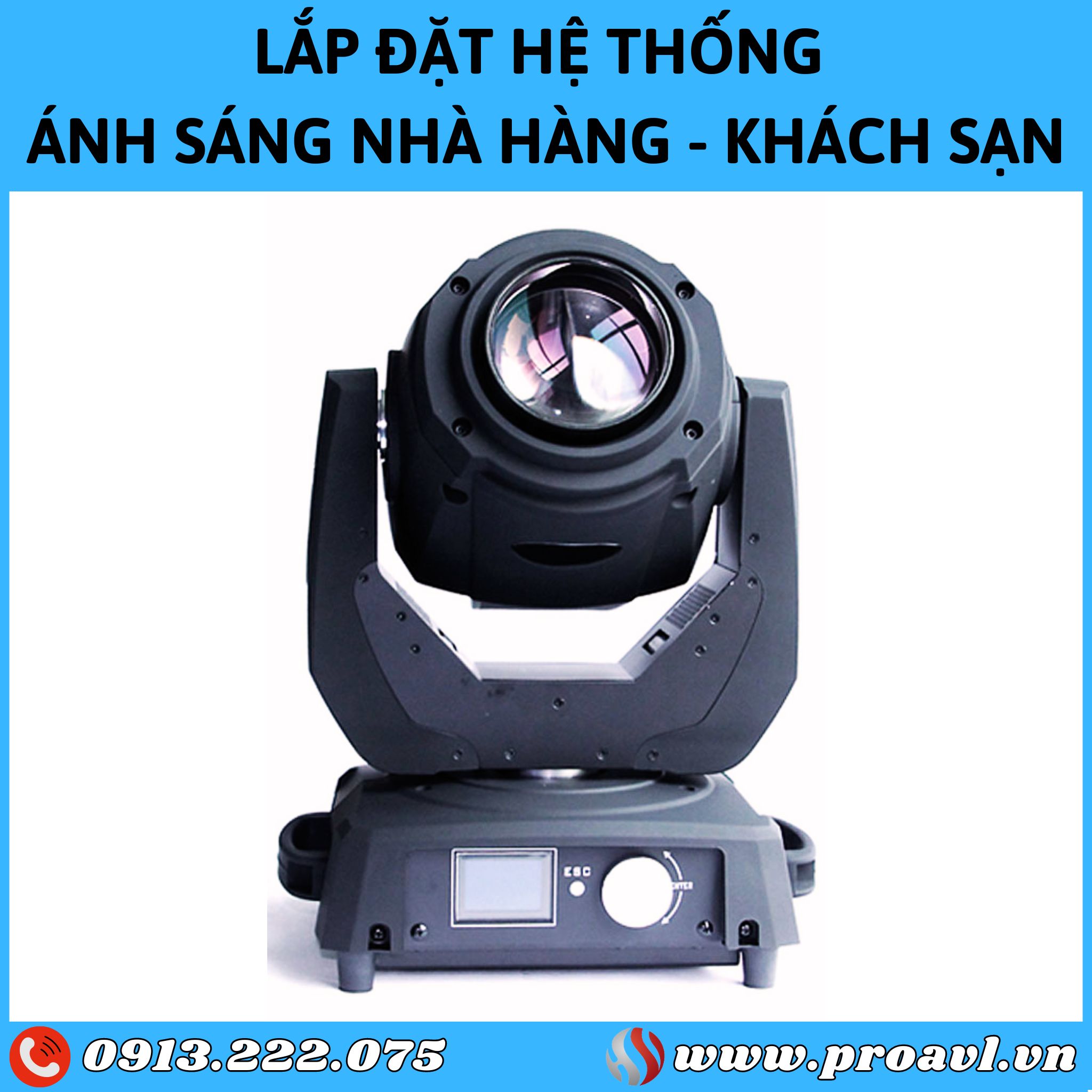 Thi công, lắp đặt đèn Moving Head sân khấu Nhà hàng - Khách sạn
