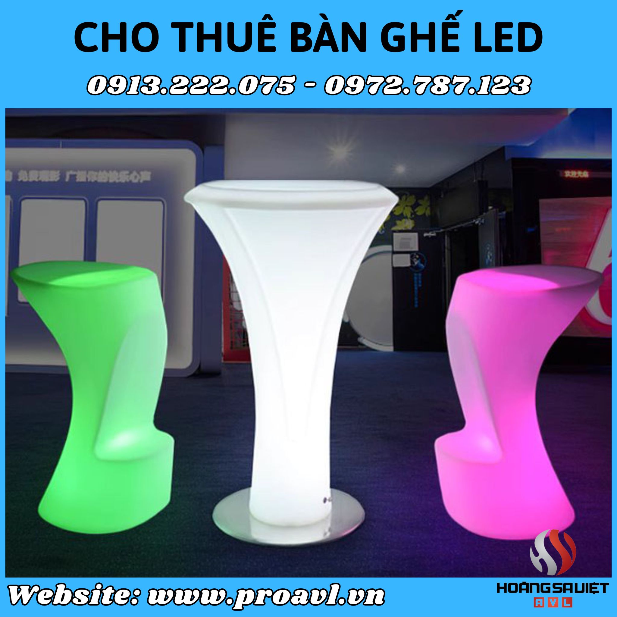 Cho thuê bàn ghế Led sự kiện giá rẻ tại Hà Nội