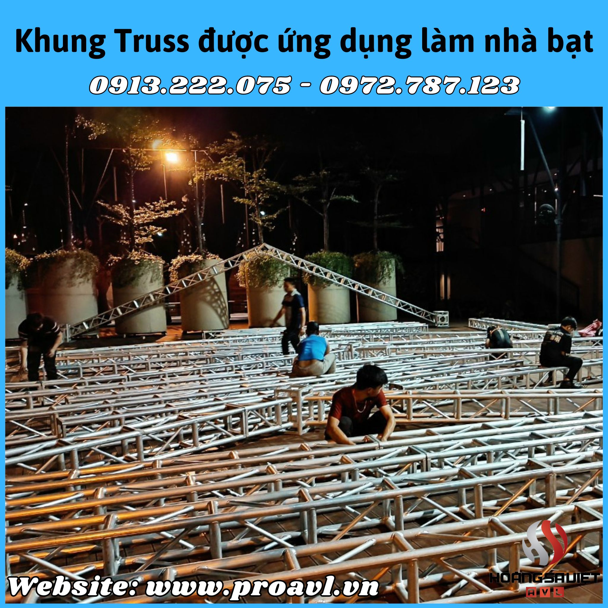 Nhà bạt không gian khung giàn truss