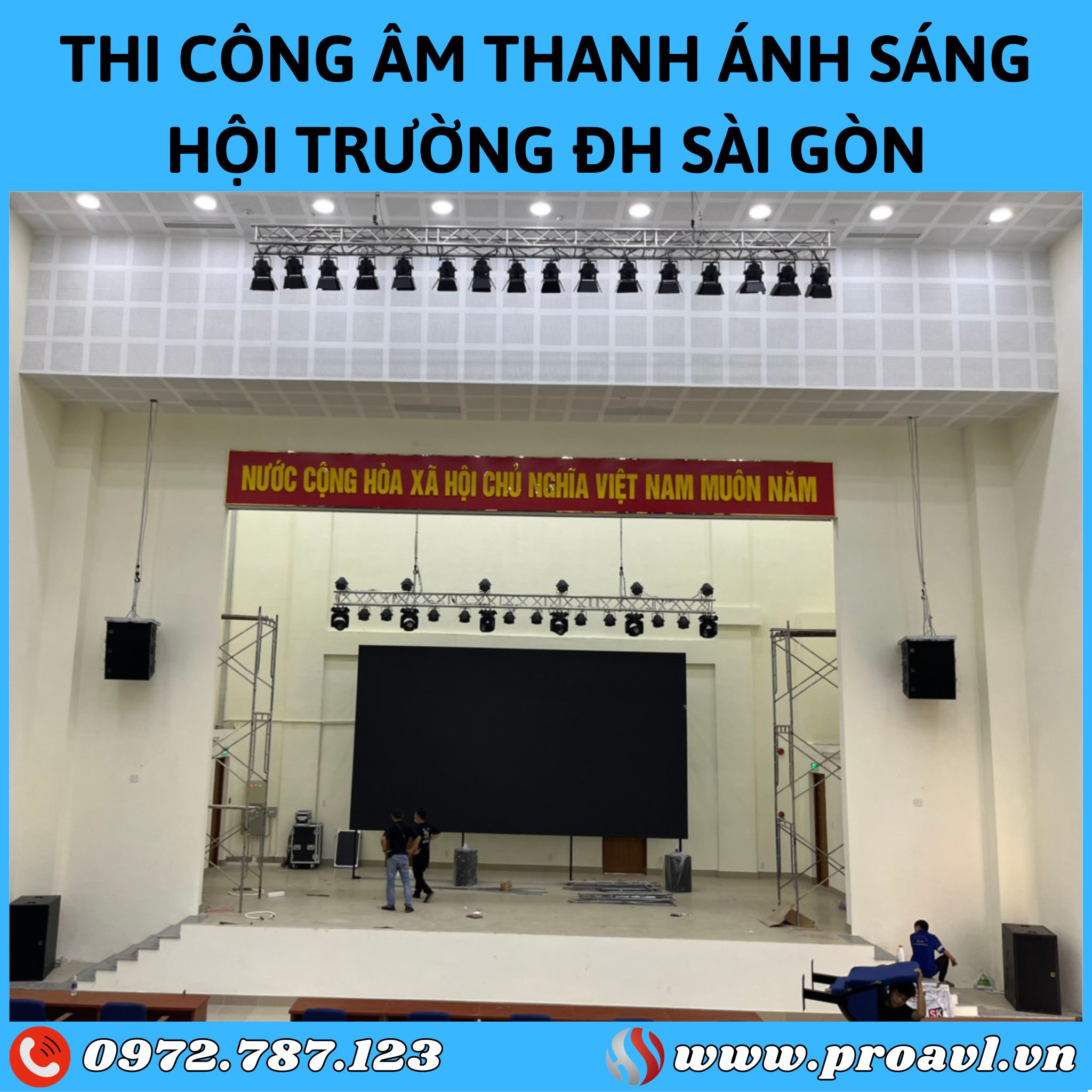 Construction of hall sound and lighting system