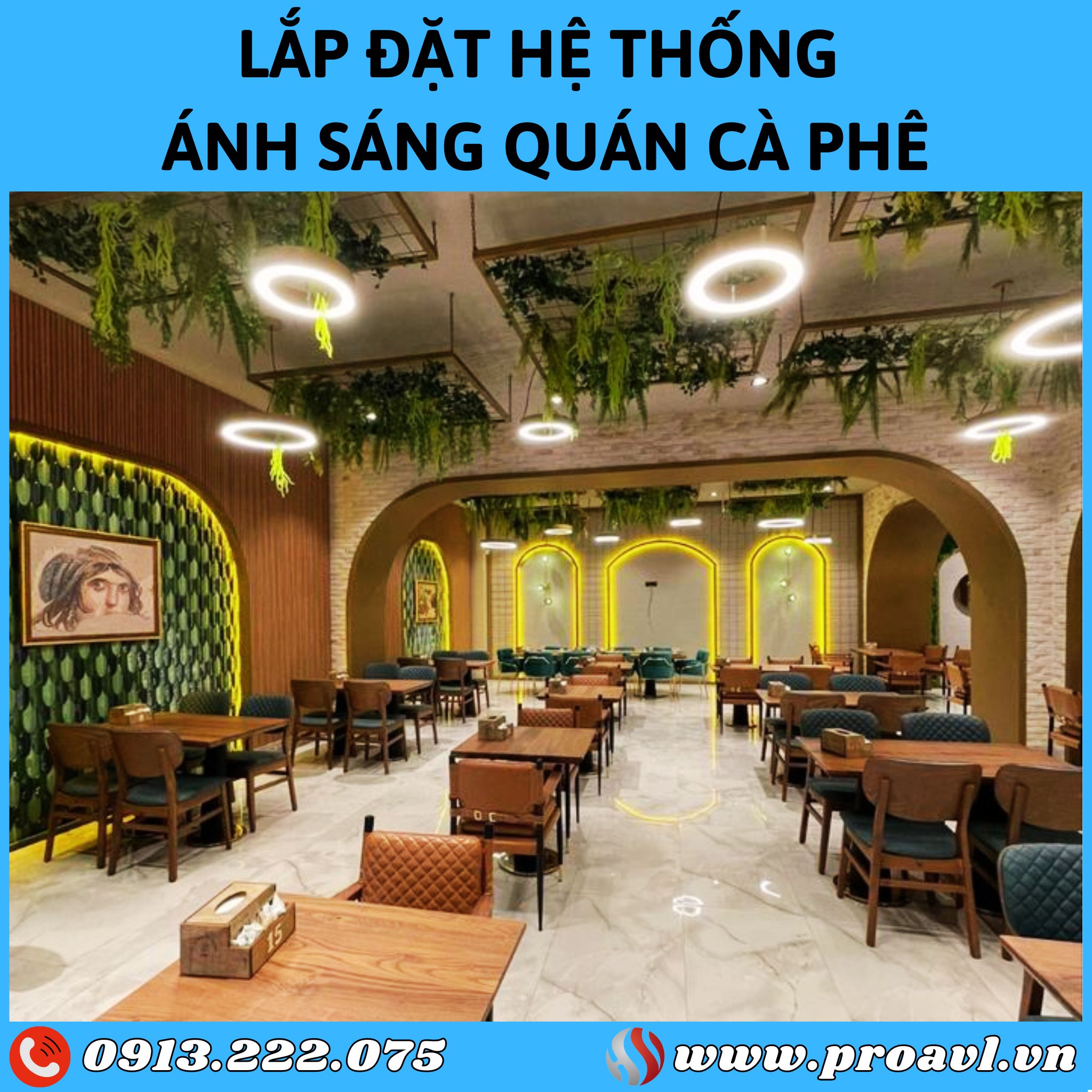 Lắp đặt hệ thống ánh sáng quán cà phê uy tín, giá tốt