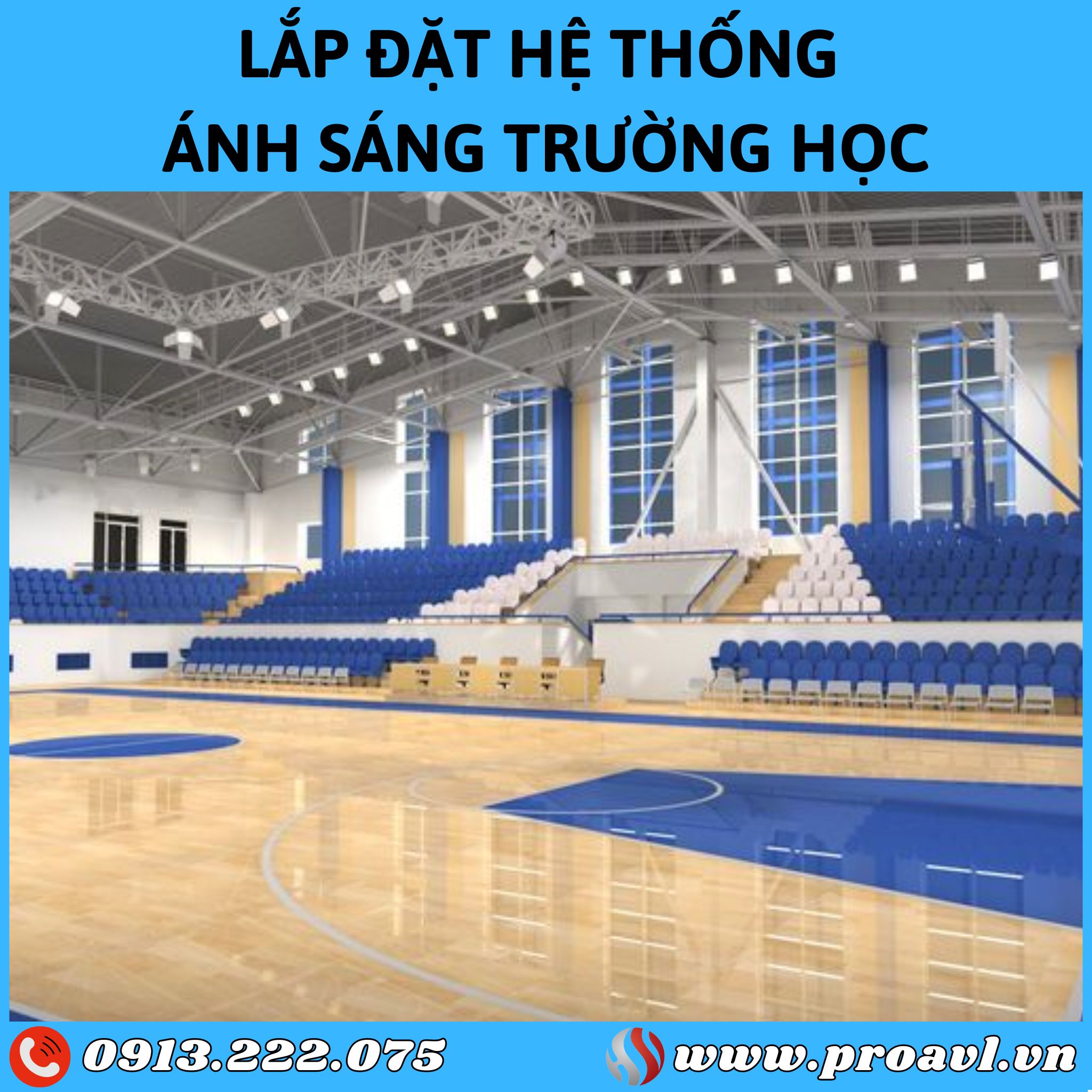 Lighting system for sports fields at schools