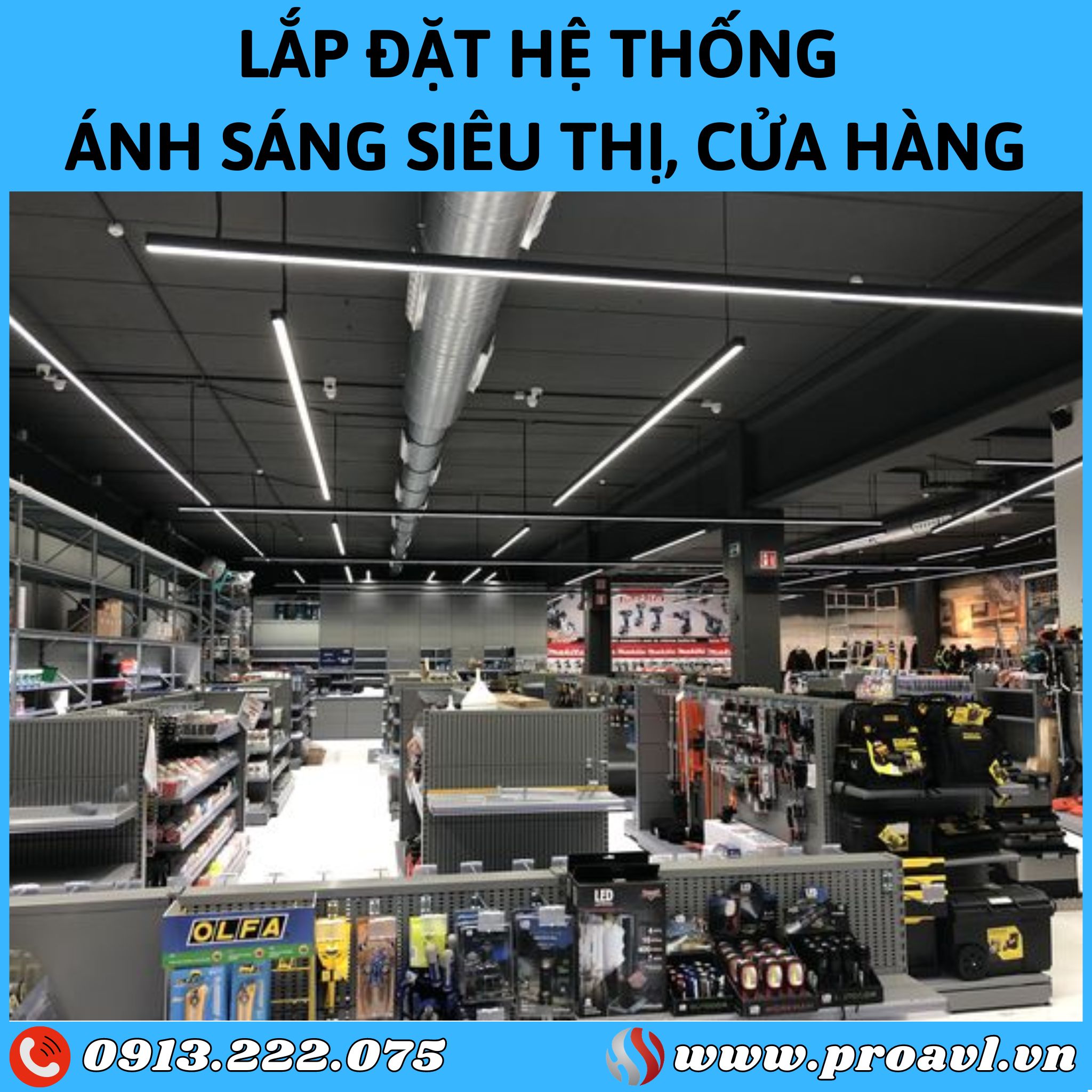 Construction and installation of commercial center lighting systems