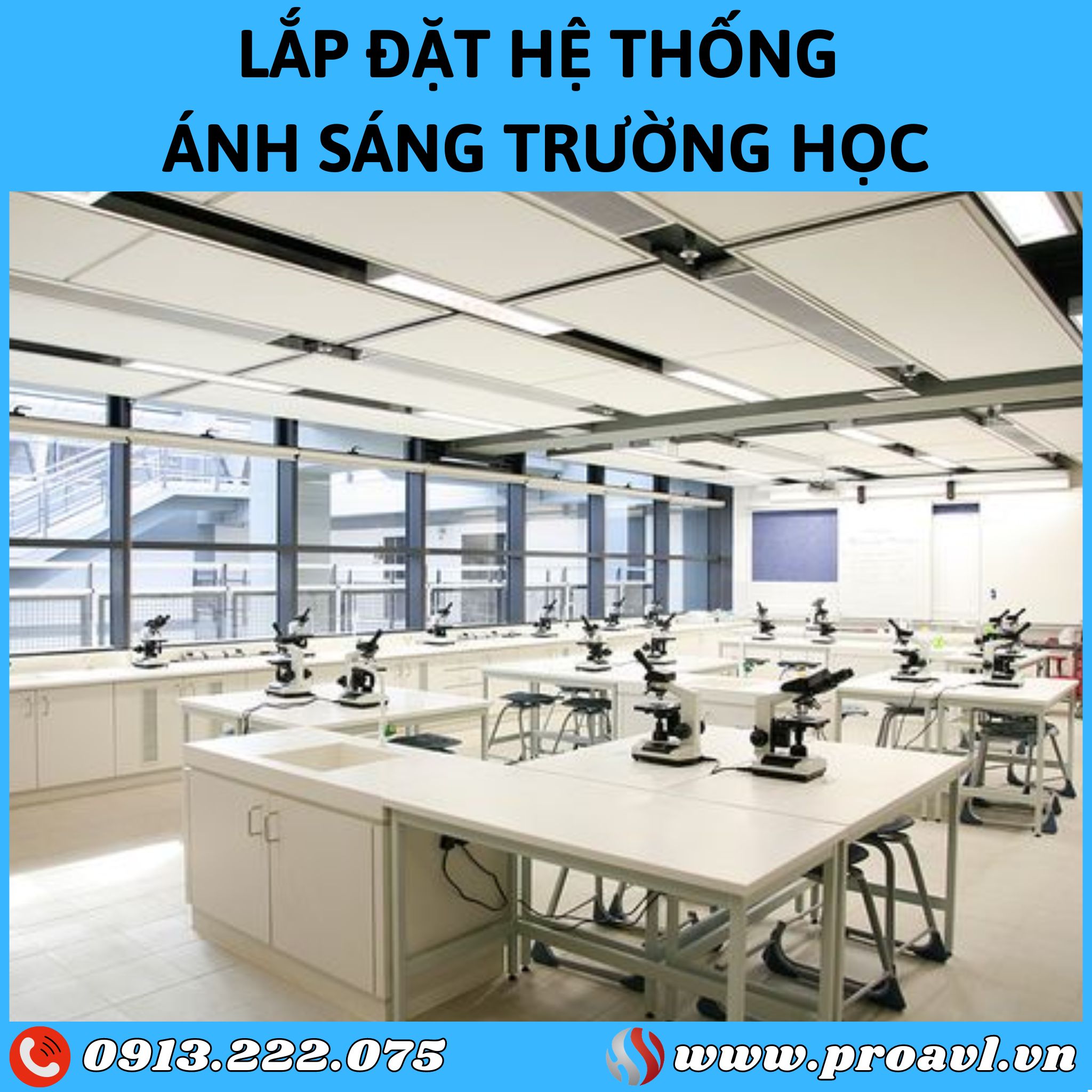 Laboratory lighting system at school