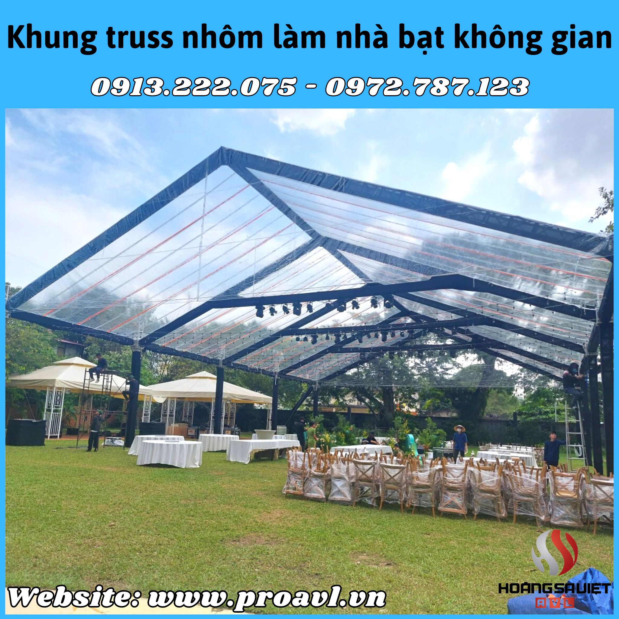 Nhà bạt mái trong suốt đám cưới