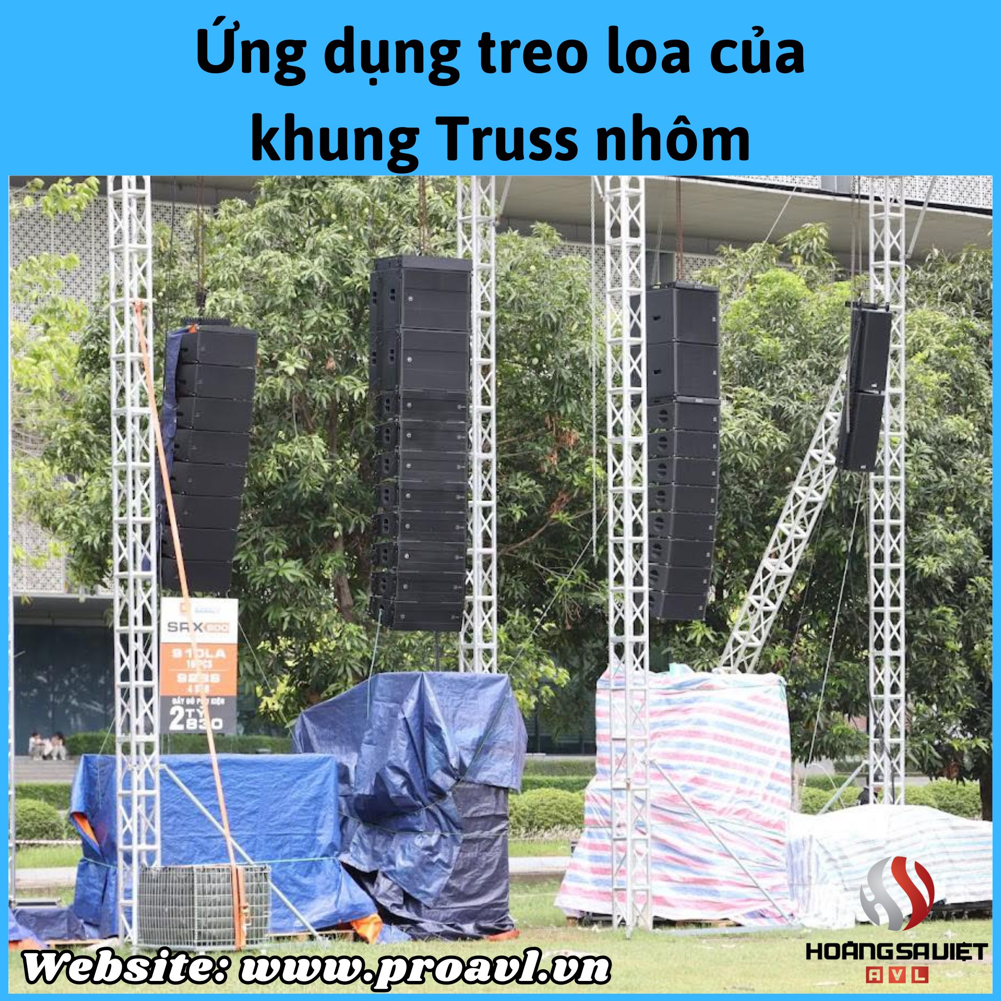 Khung Truss nhôm sử dụng treo đèn và loa sân khấu