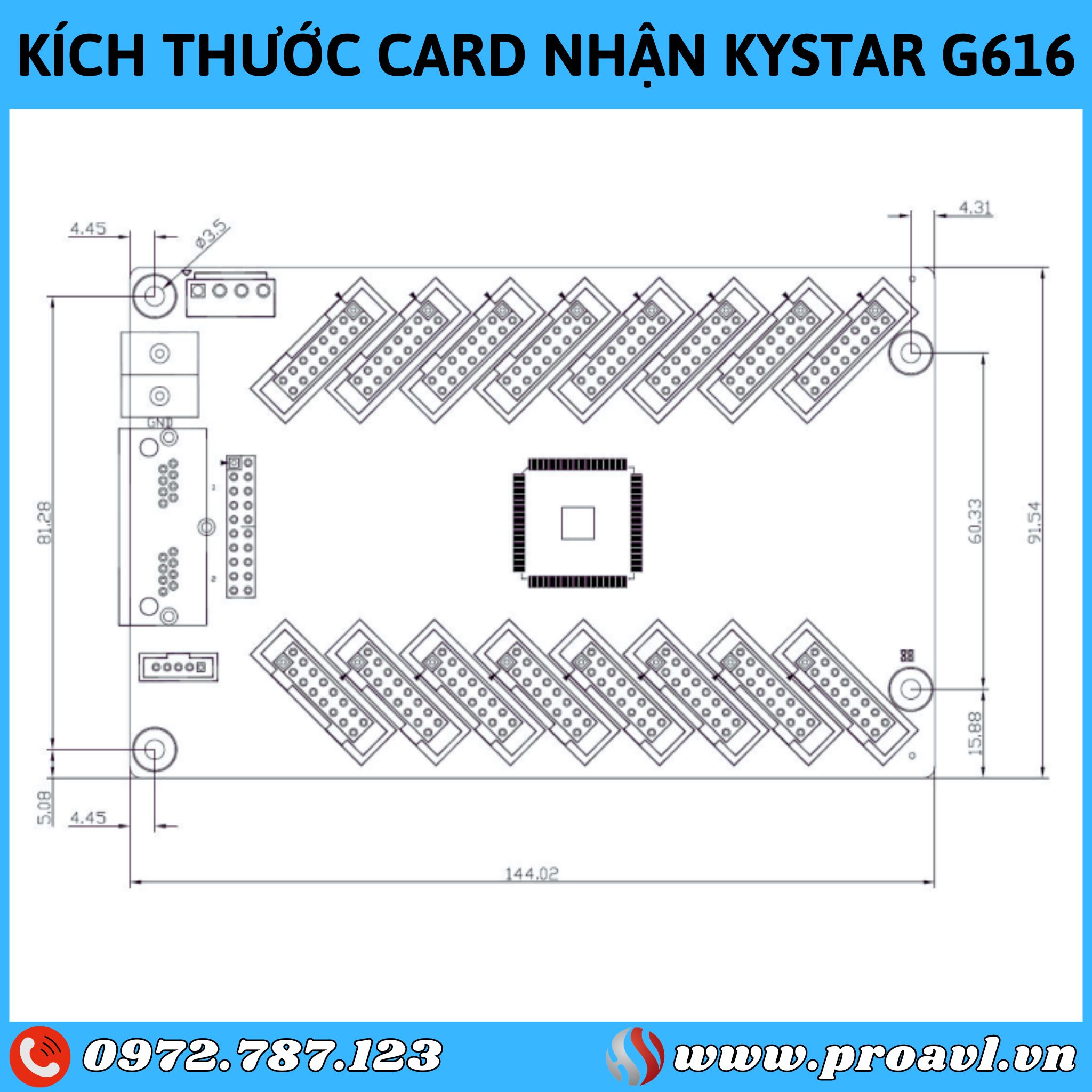Genuine Kystar G616 receiving card size, good price