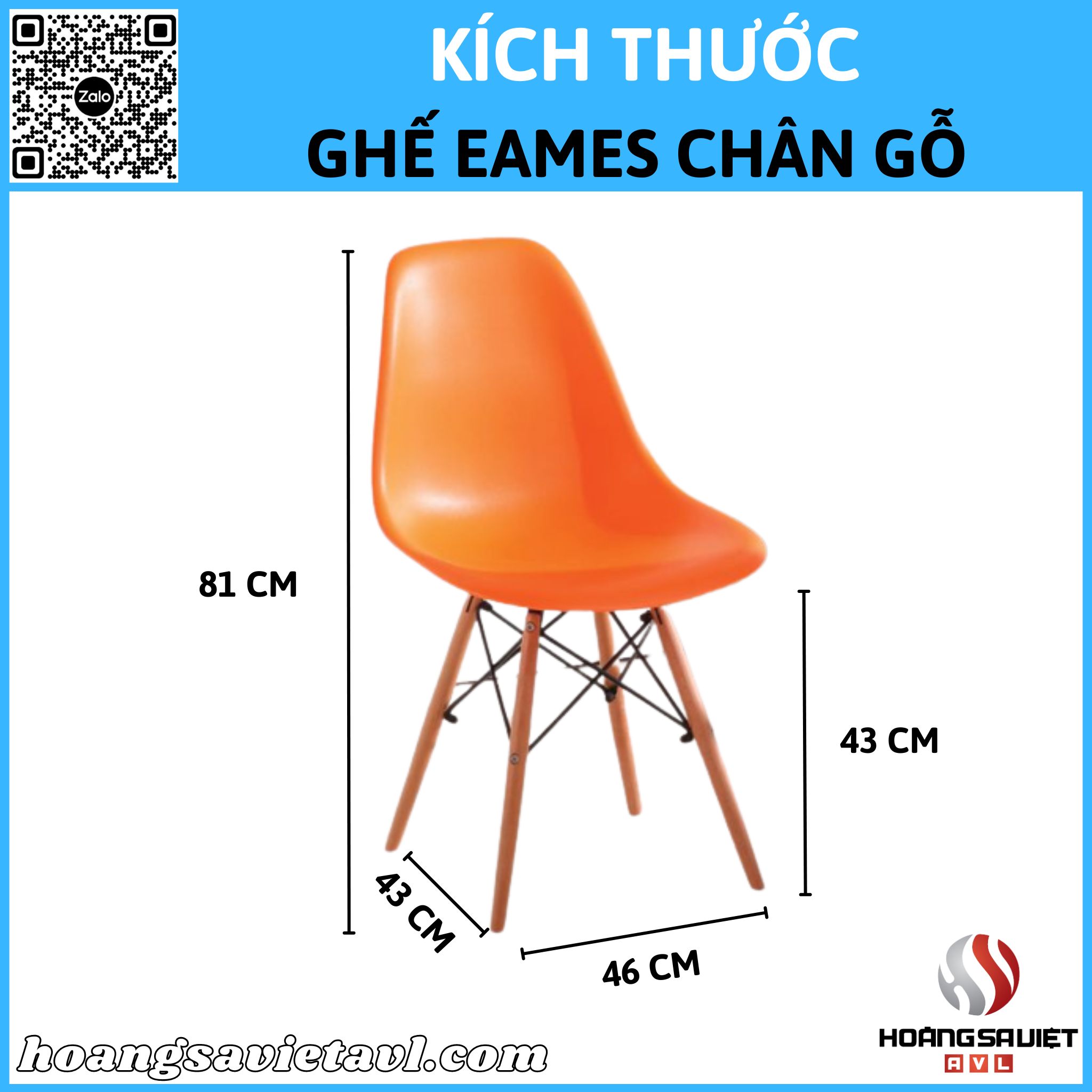 Kích thước ghế Eames giá rẻ tại Hà Nội