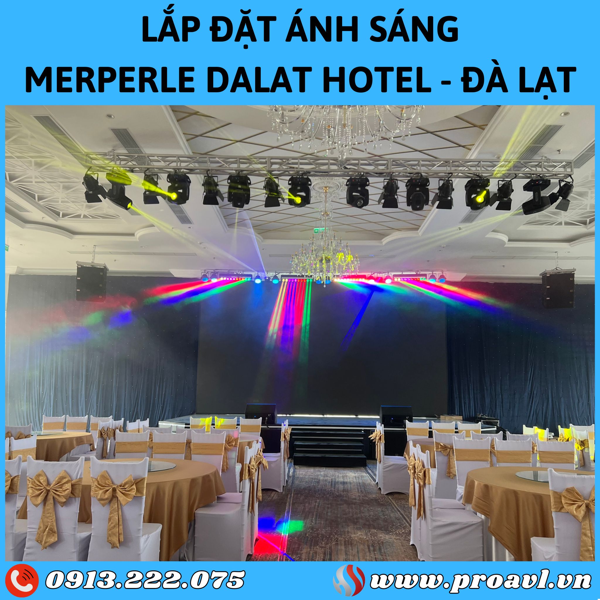 Installing the lighting system at Merperle Dalat Hotel - Da Lat