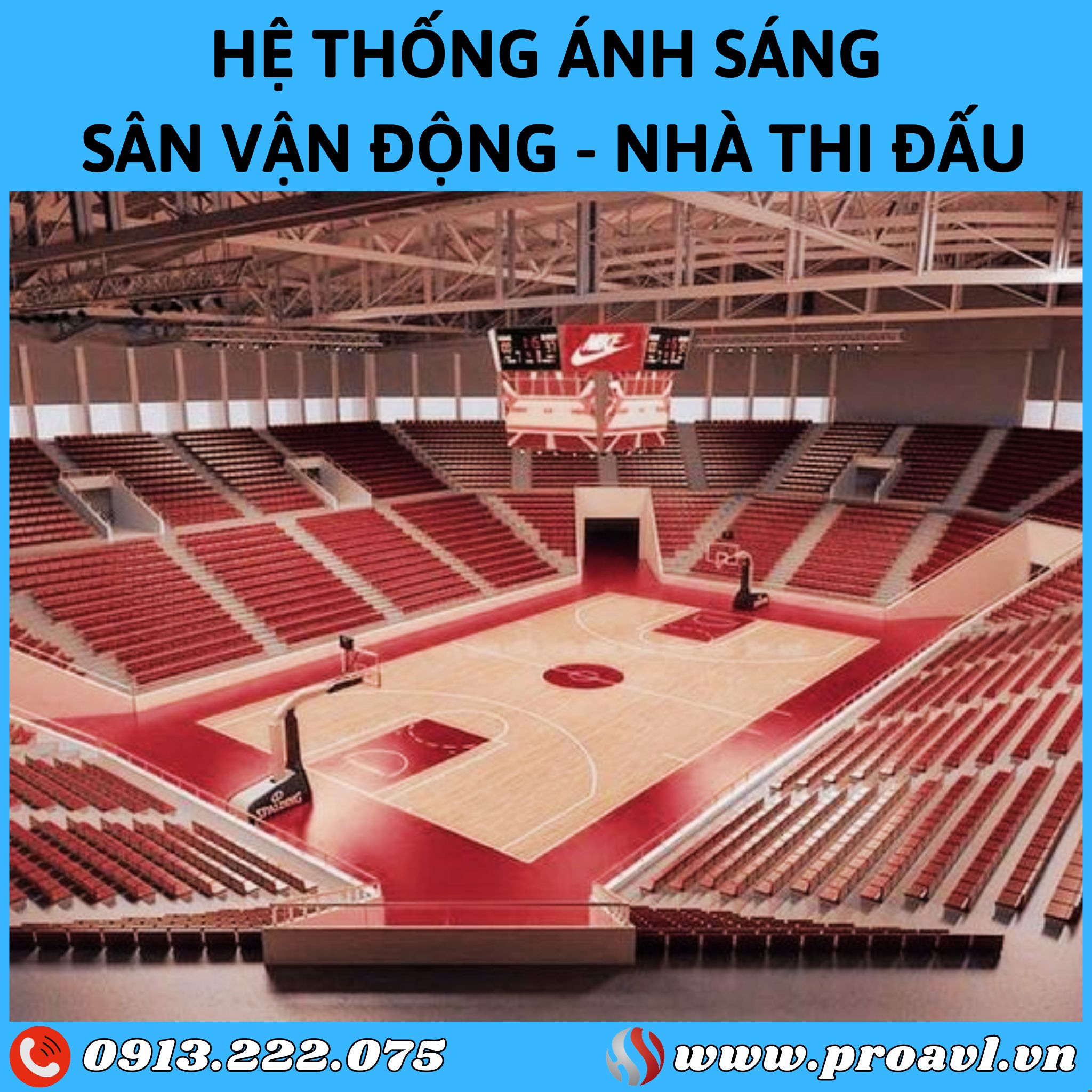 Installing stadium and gymnasium lighting systems