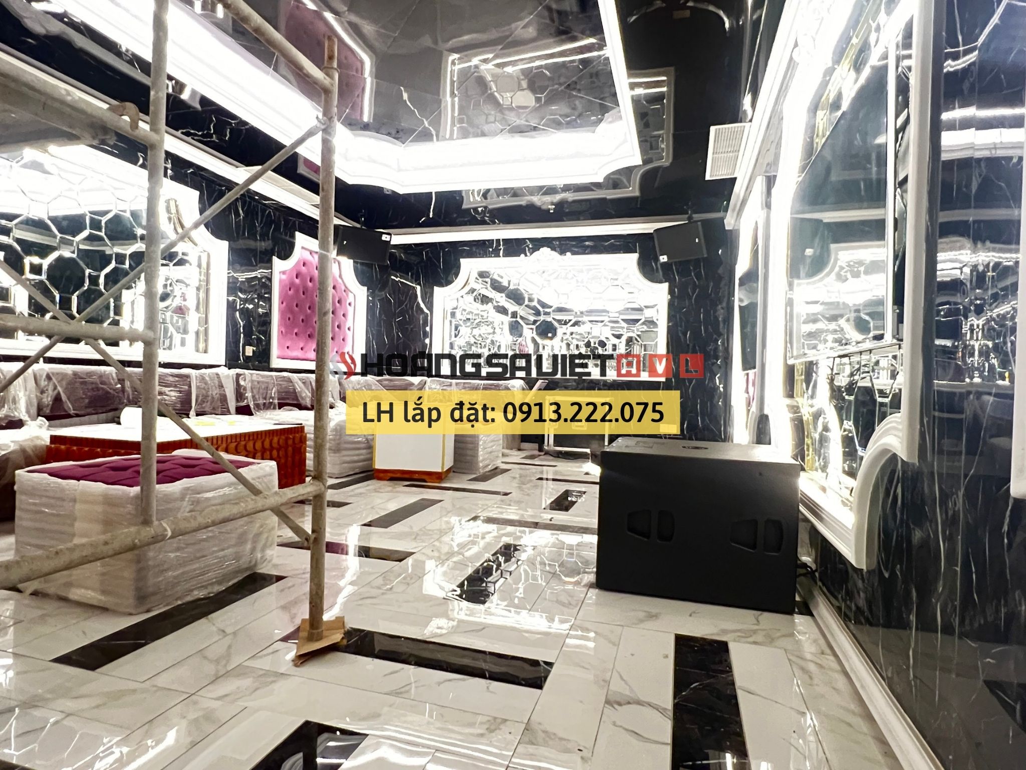 Giai đoạn 2: Tiến hành lắp đặt Âm thanh phòng Karaoke 