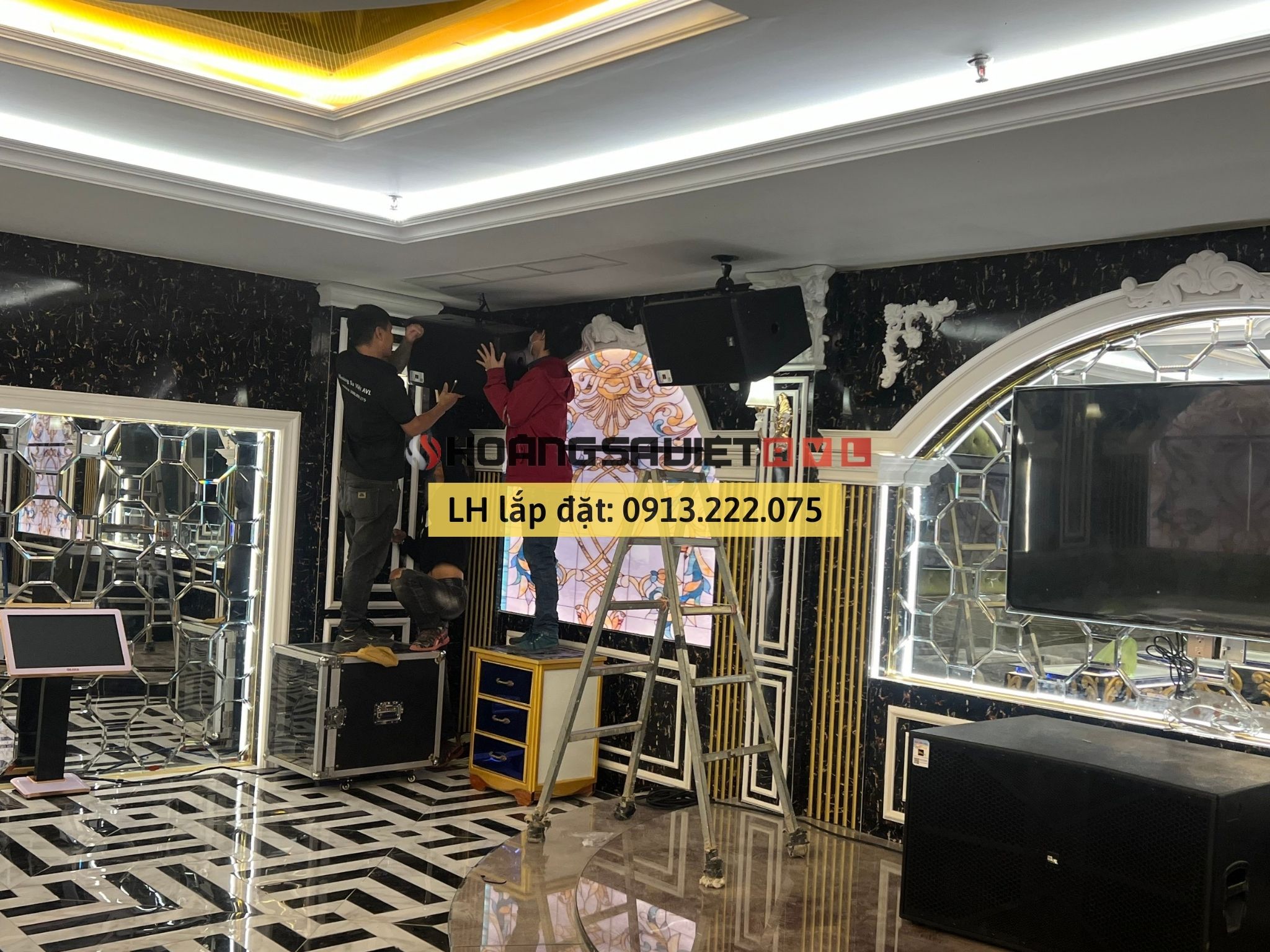 Giai đoạn 4: Tiến hành lắp đặt loa phòng Karaoke 