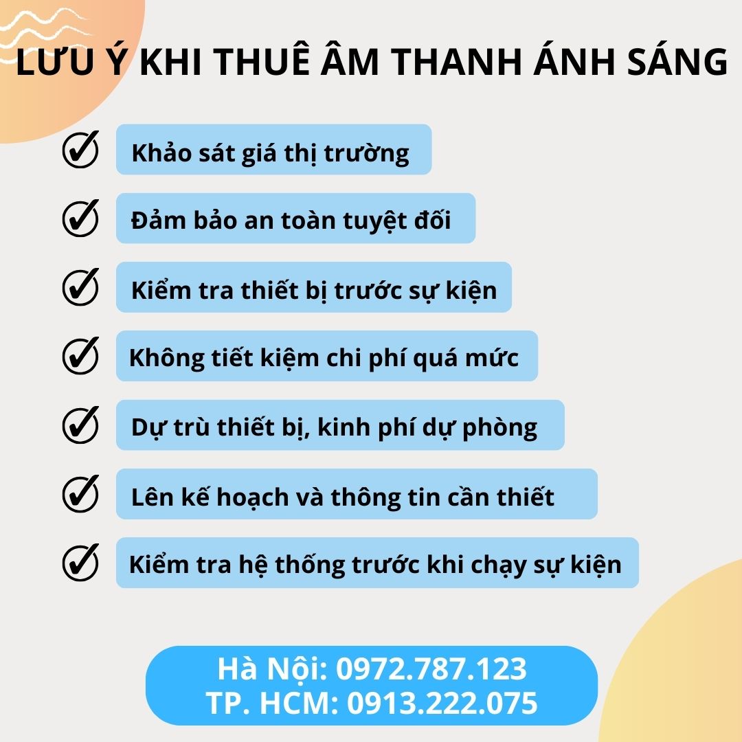 Notes when renting sound and light