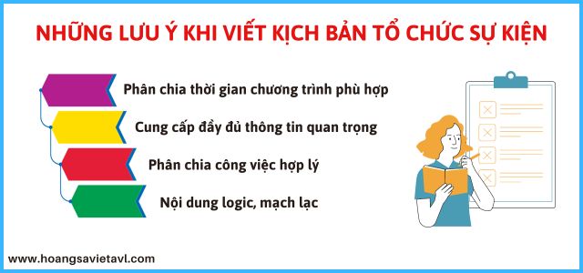 Lưu ý khi viết kịch bản tổ chức sự kiện