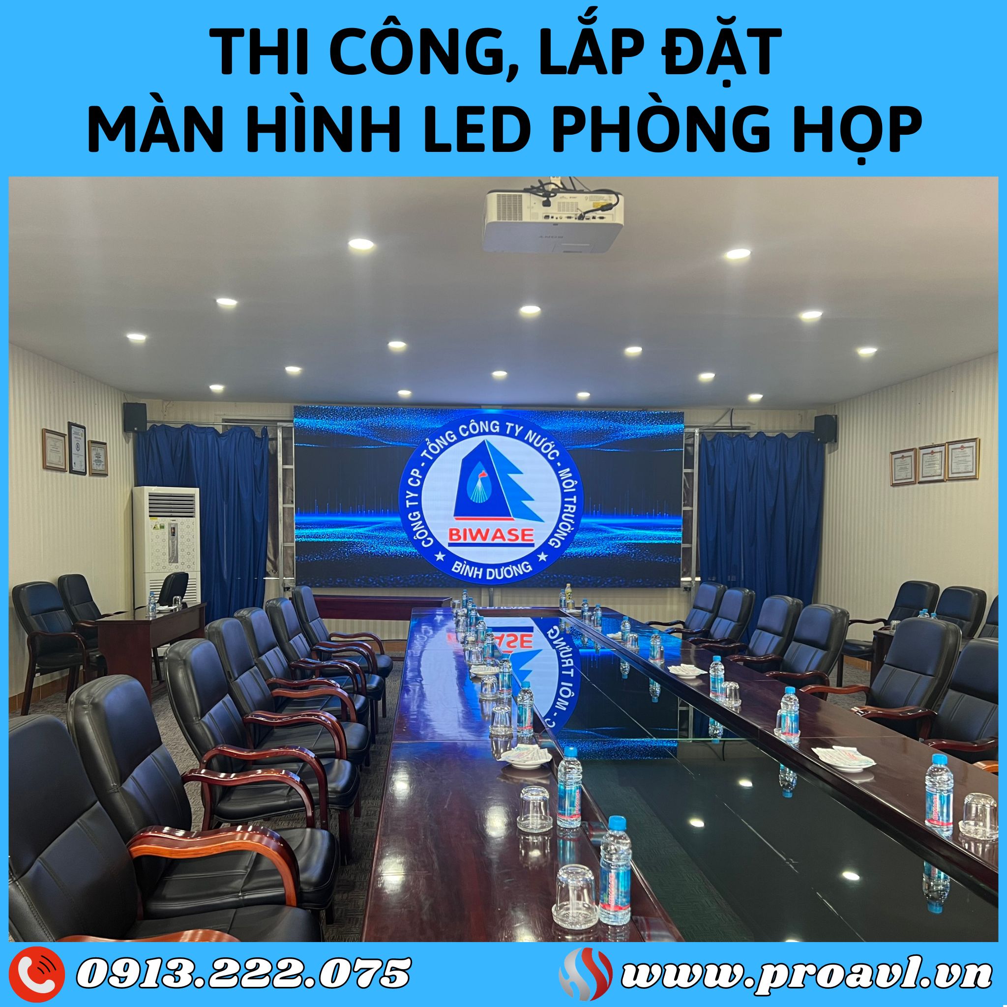Thi công, lắp đặt màn hình LED phòng họp chất lượng