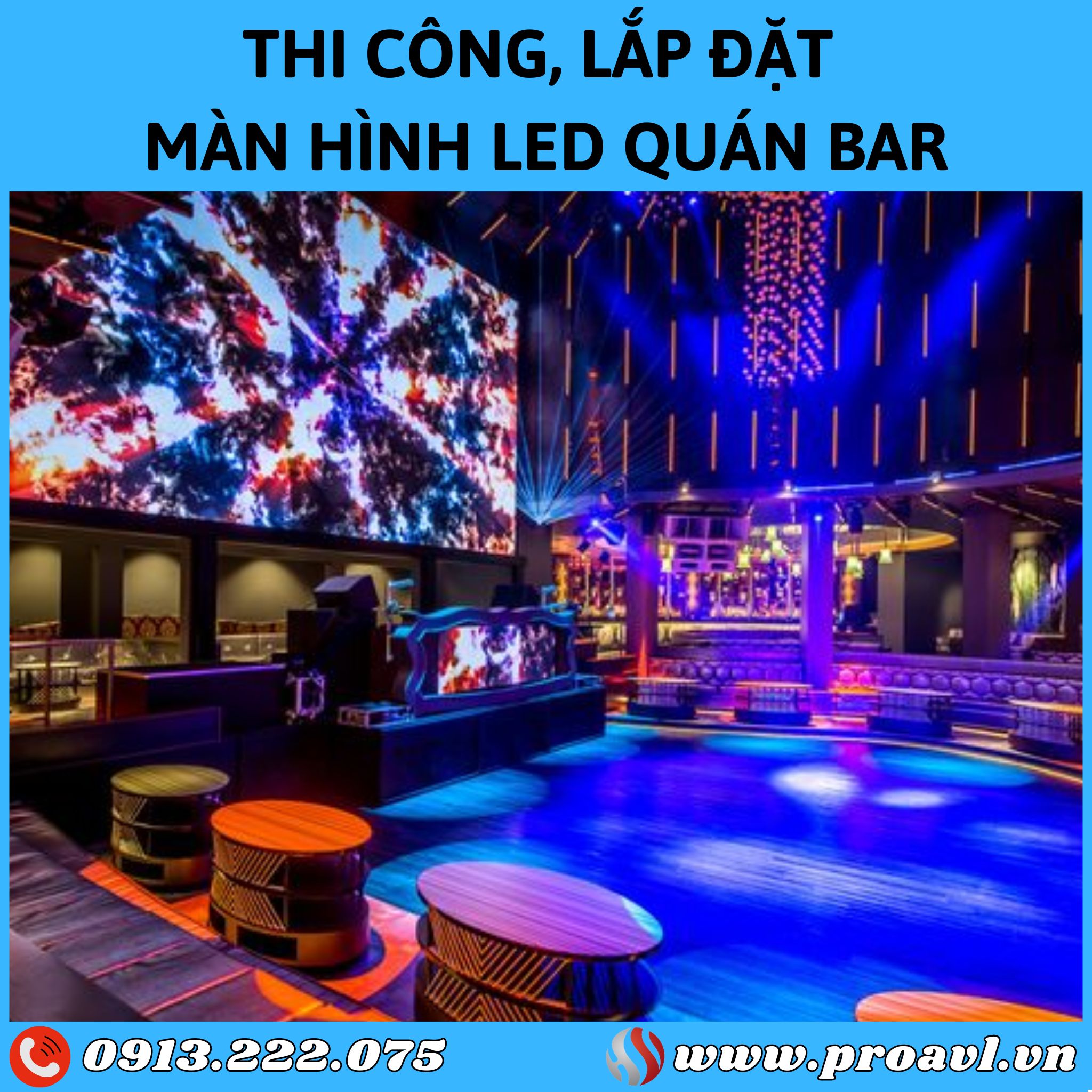 Construction and installation of Bar LED screens