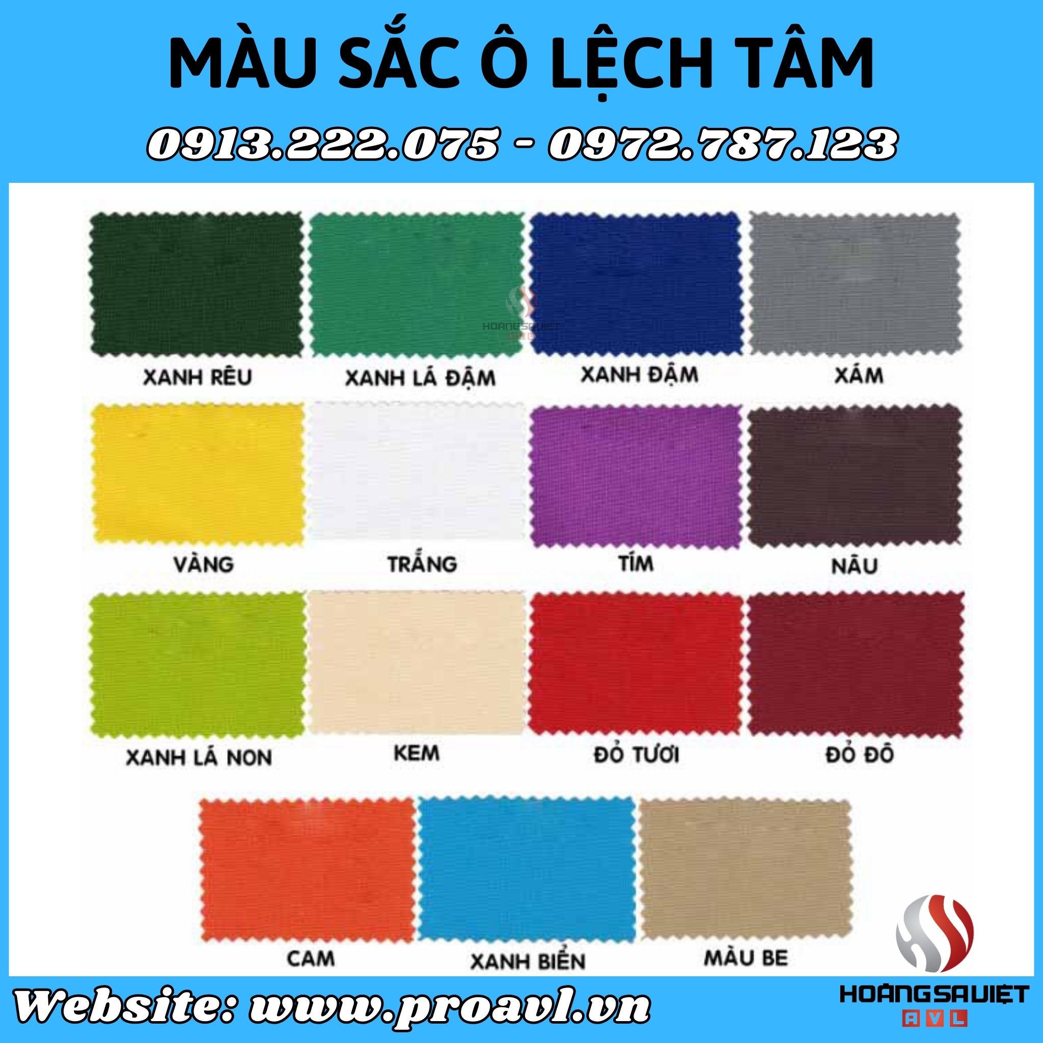 Màu sắc dù lệch tâm tại HSV ProAVL