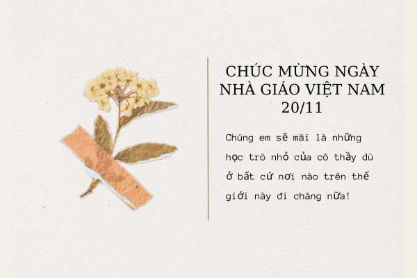 Thiệp chúc mừng Ngày Nhà Giáo Việt Nam 