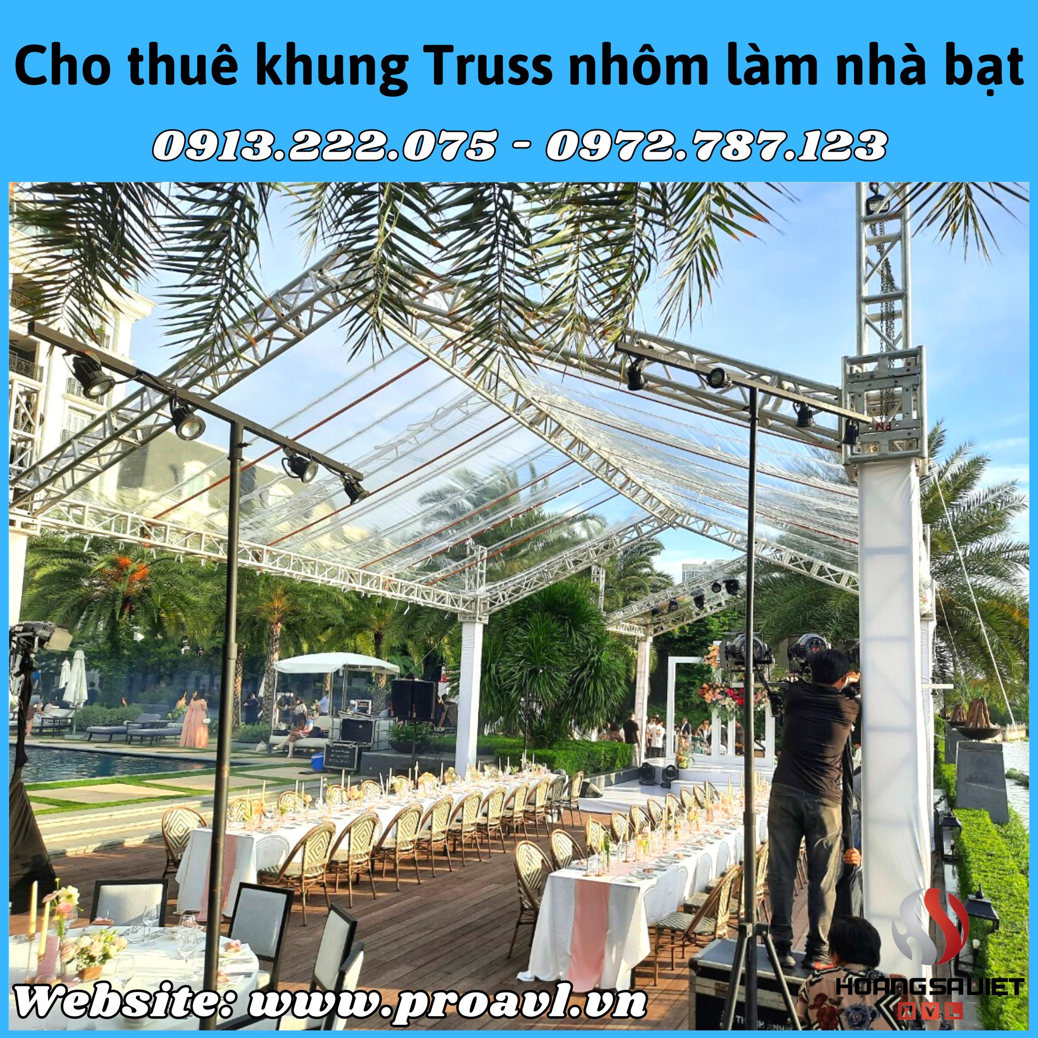 Nhà bạt mái trong suốt đám cưới
