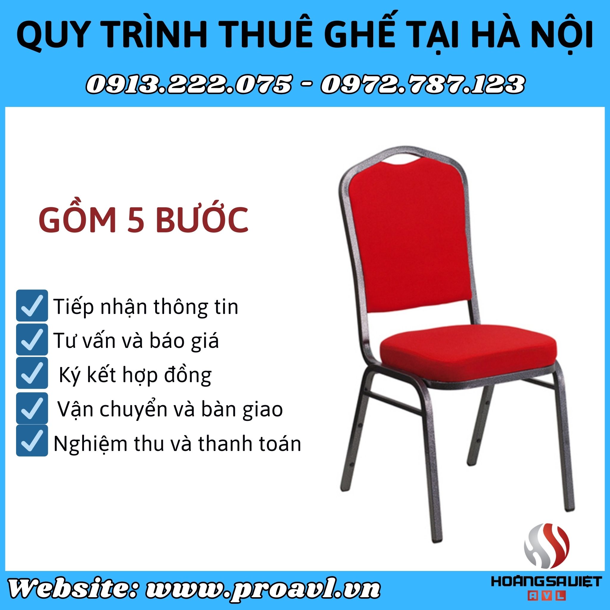 Quy trình cho thuê ghế Banquet tại HSV ProAVL