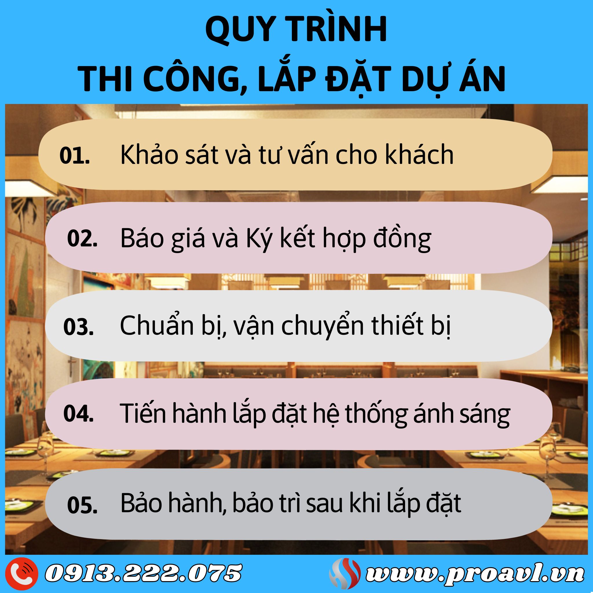 Quy trình thi công, lắp đặt dự án tại HSV ProAVL