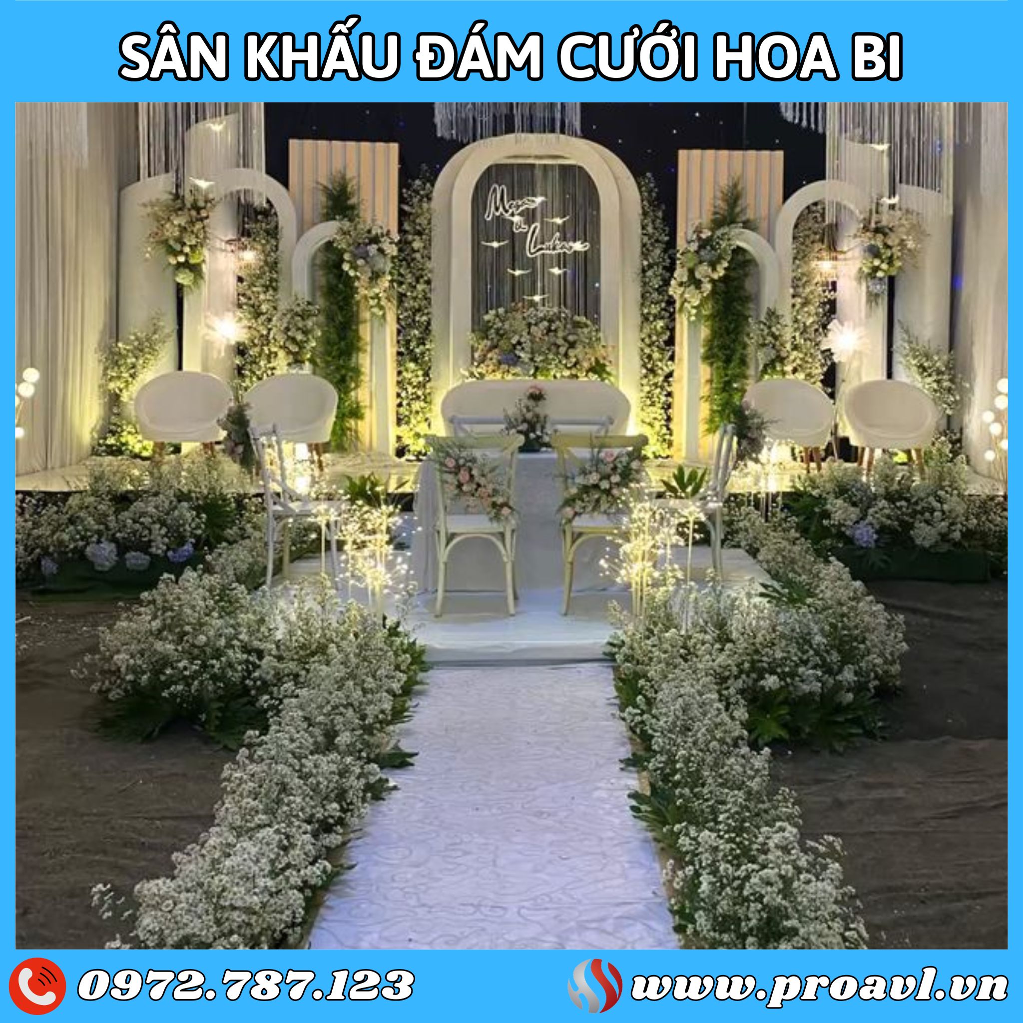 Sân khấu đám cưới hoa bi