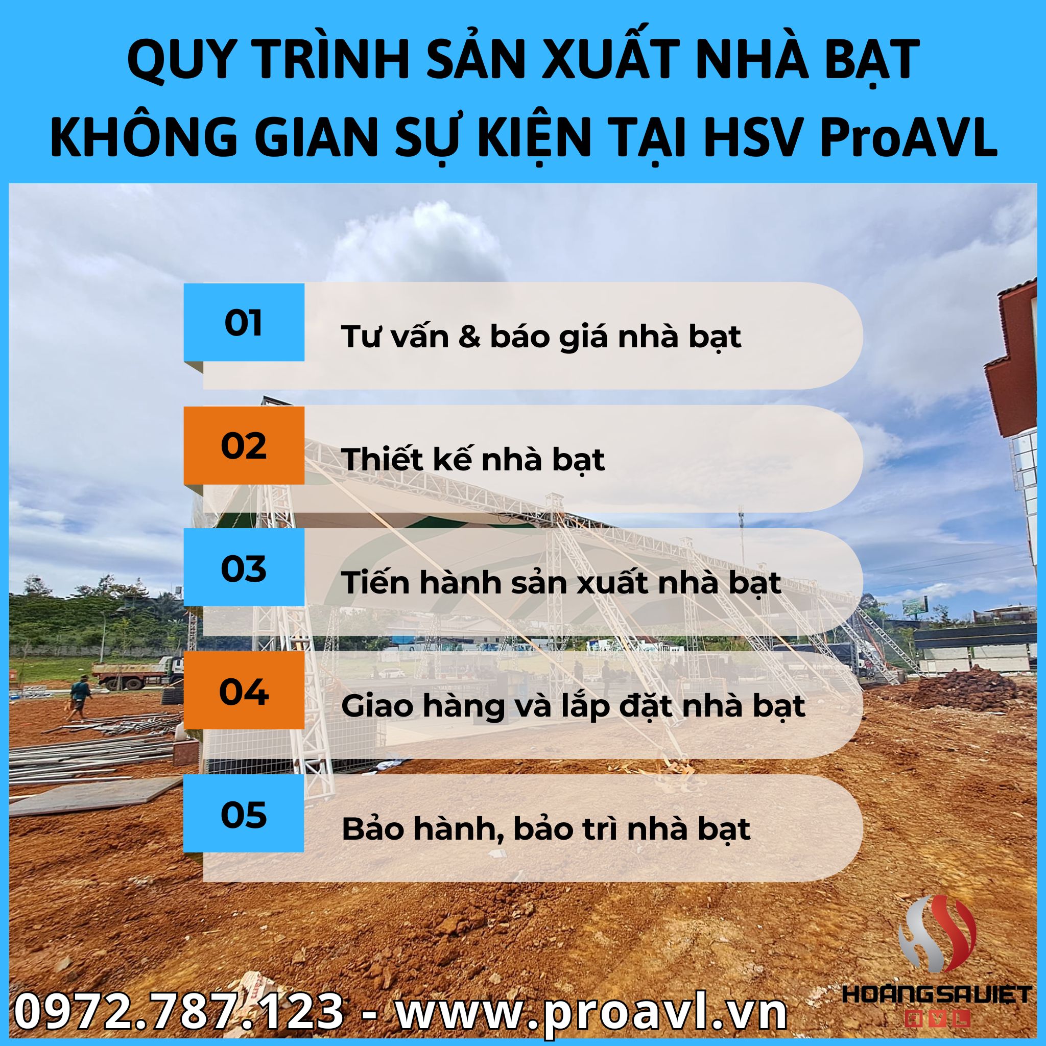 Production process of space tents