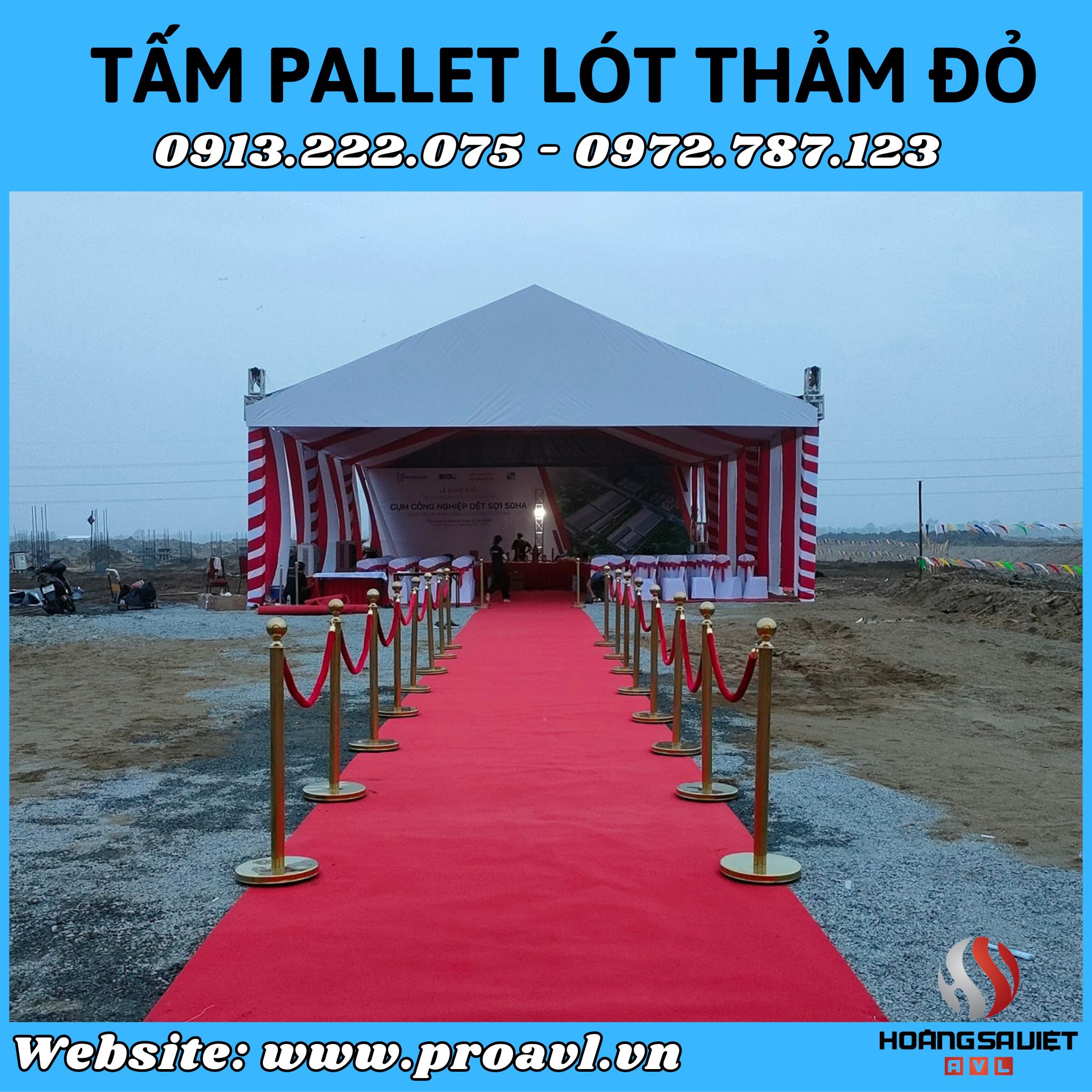 Tấm Pallet lót thảm đỏ sự kiện giá rẻ tại HSV ProAVL