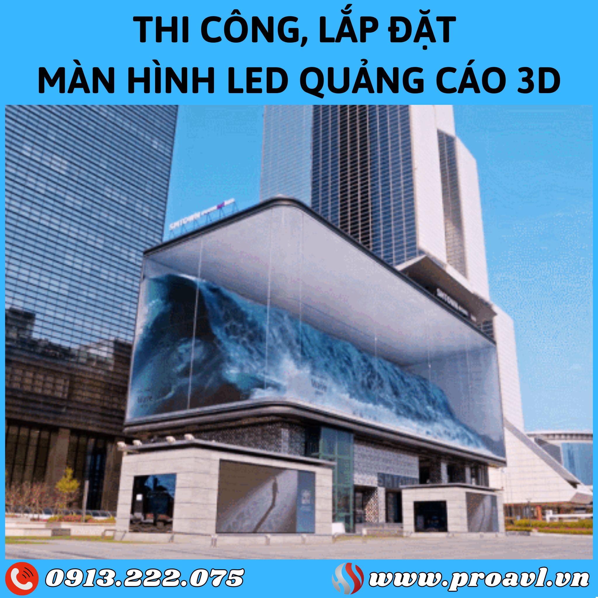 Construction of 3D advertising LED screens at HSV ProAVL