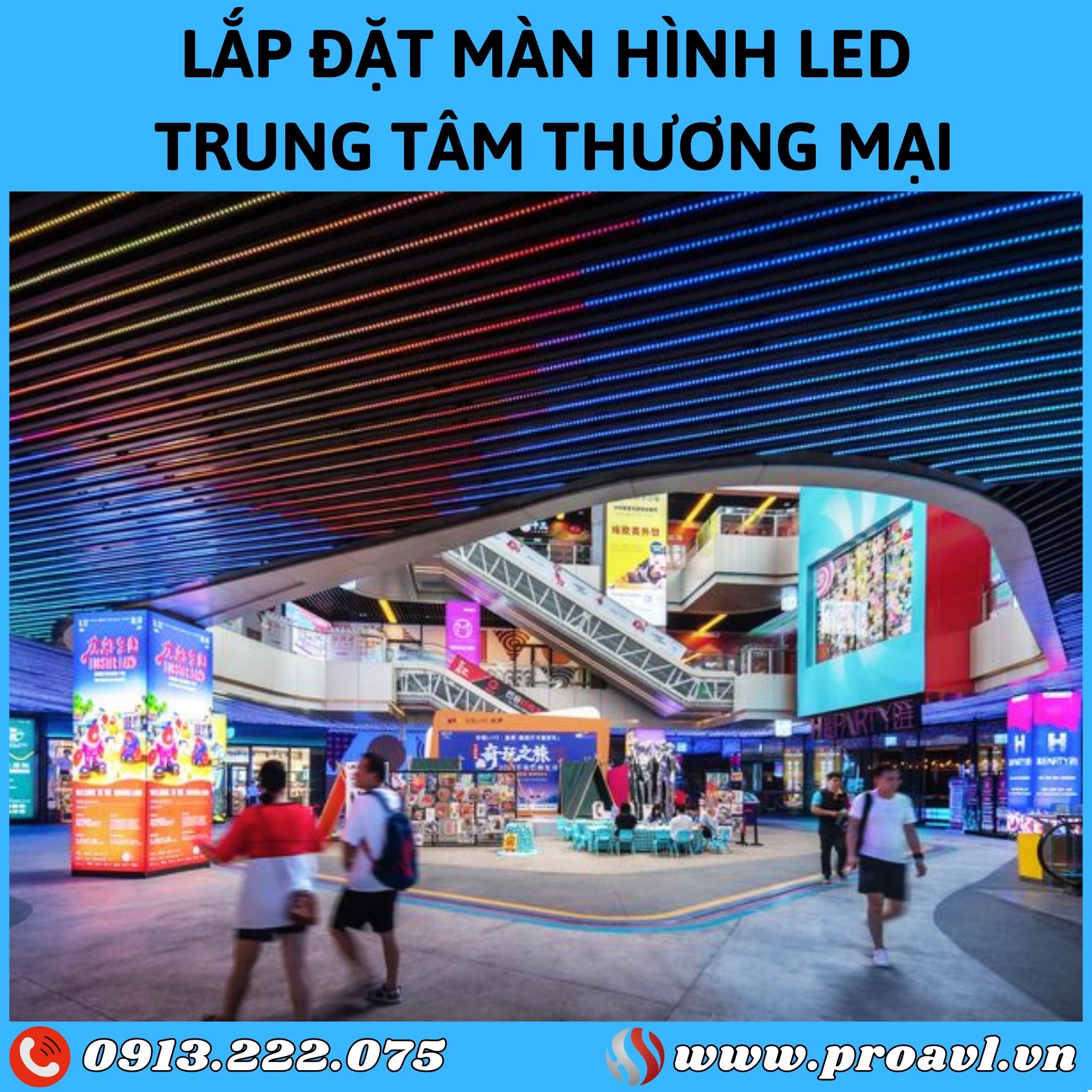 Construction and installation of LED screens for shopping centers and supermarkets