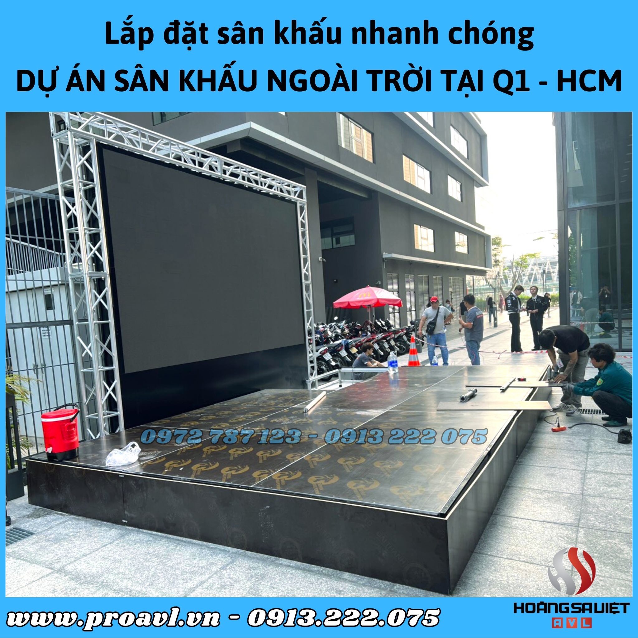 Assembled stage platform