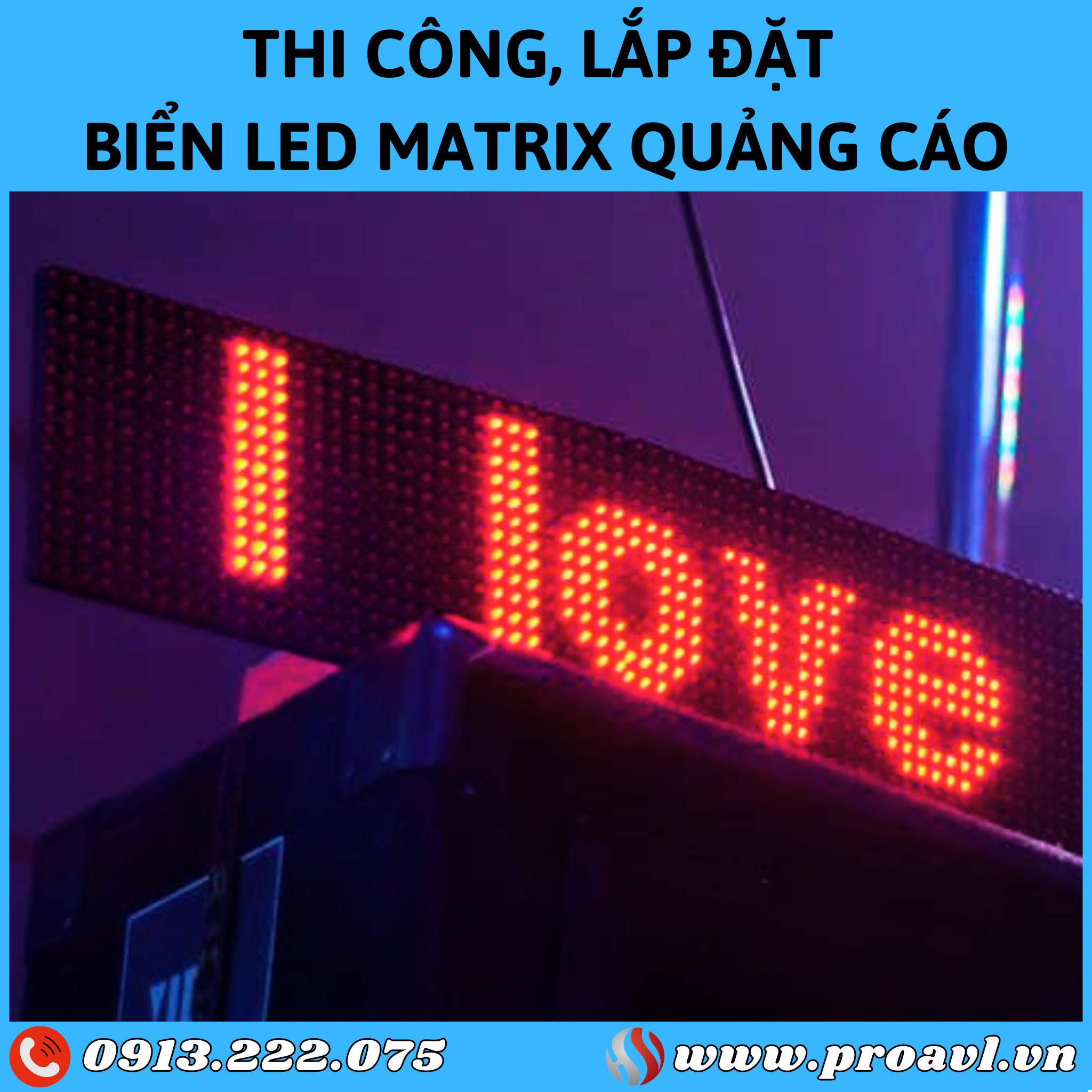 Construction of LED Matrix advertising signs at HSV ProAVL