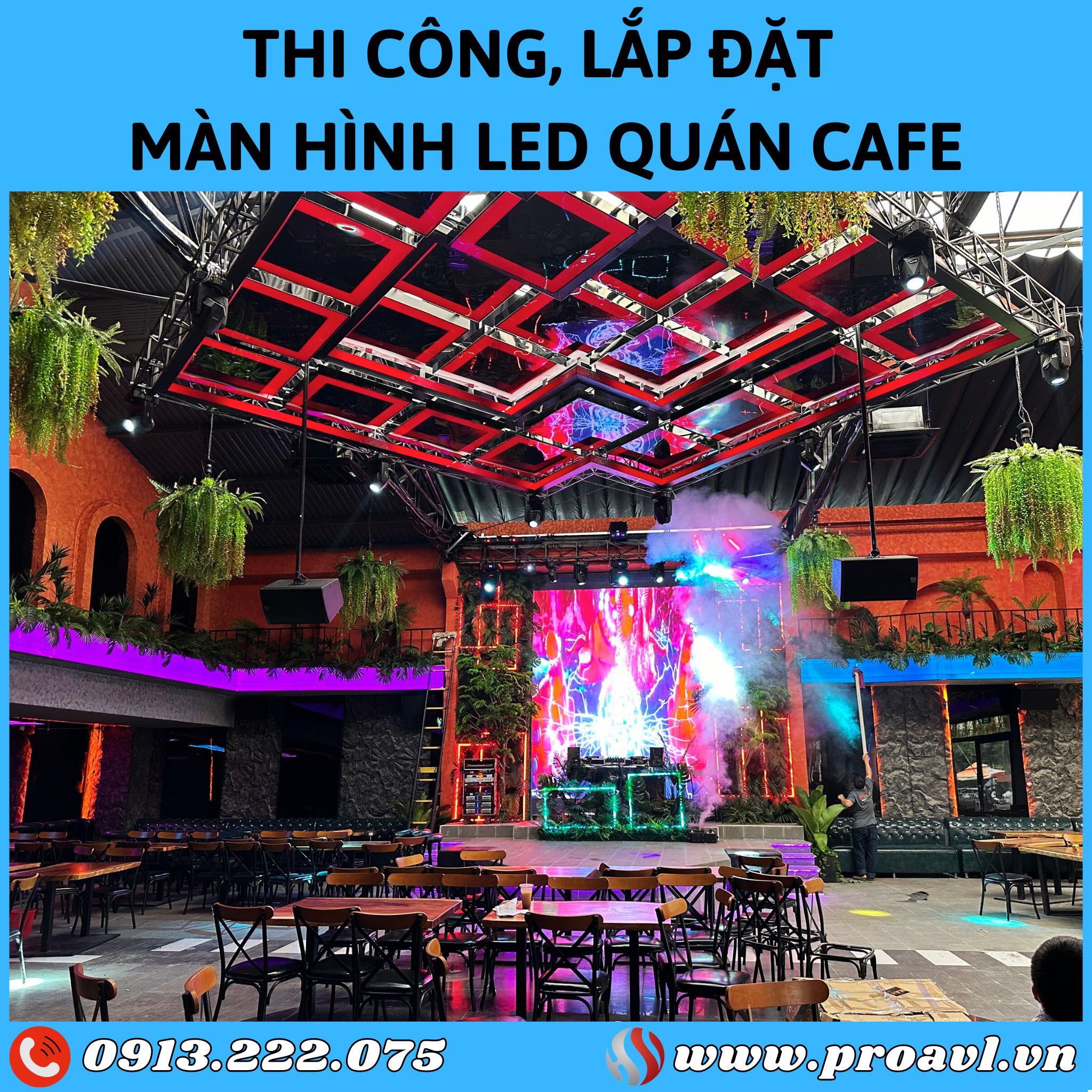 Construction and installation of LED screens for coffee shops at good prices 