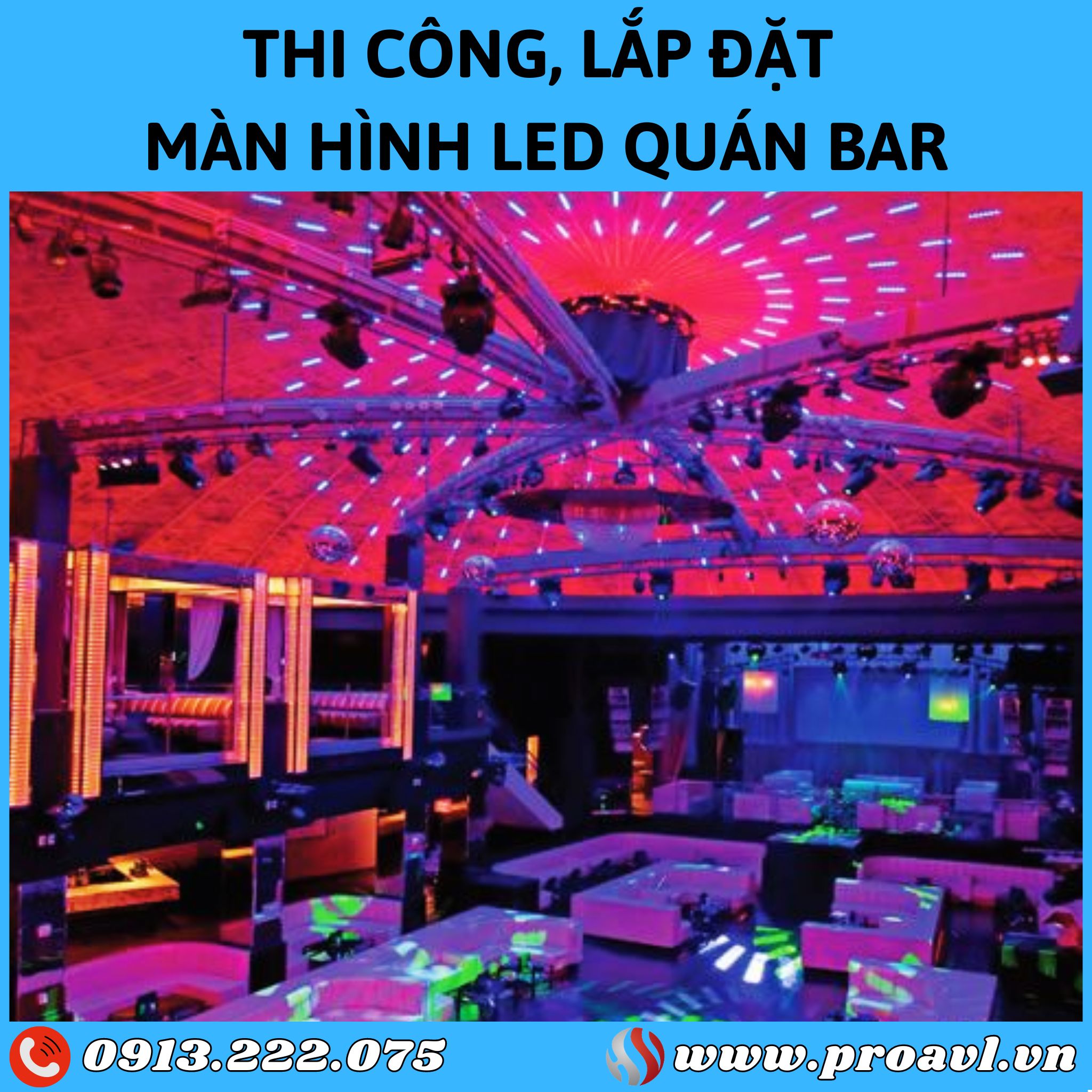 Construction and installation of Bar LED screens at good prices