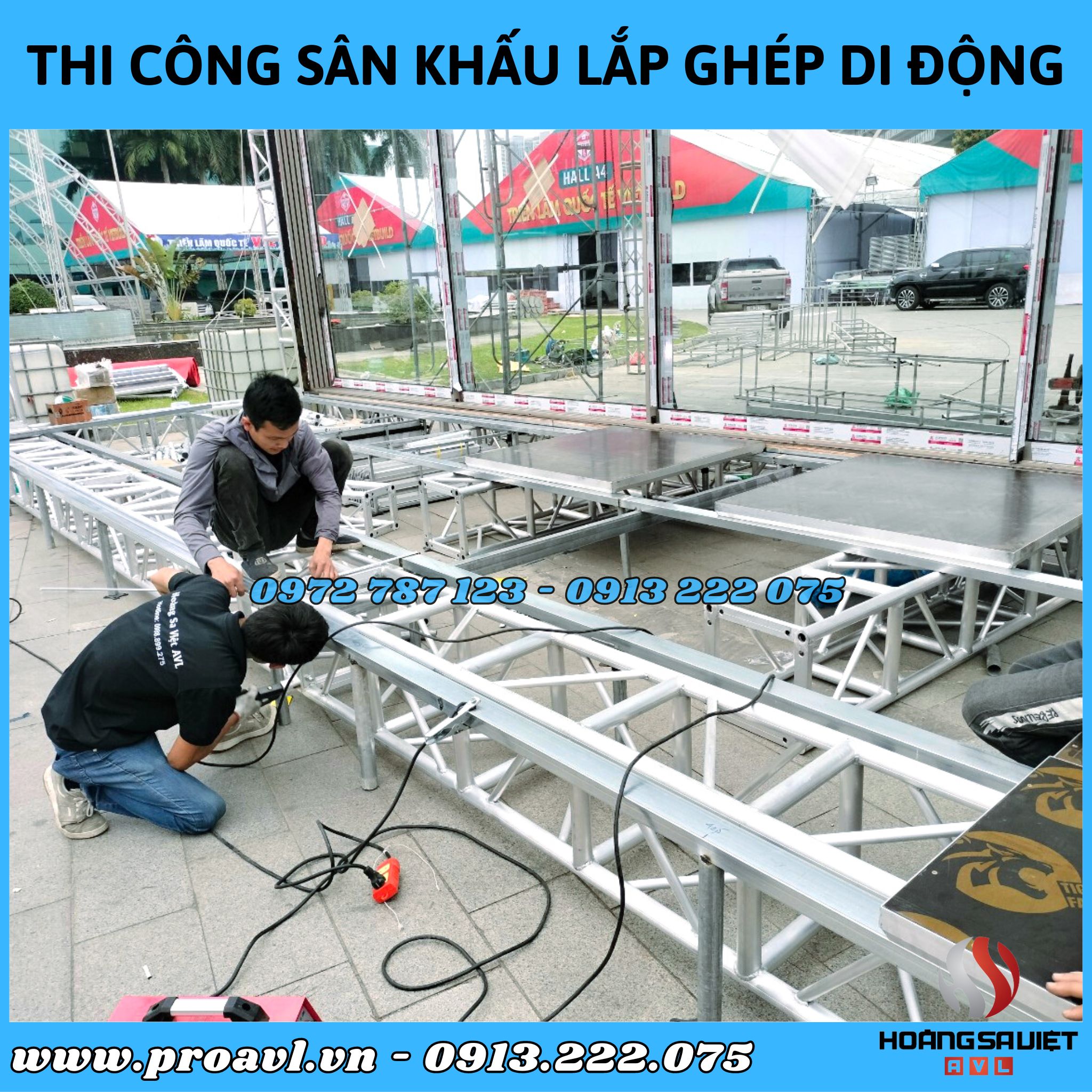 Assembled stage platform