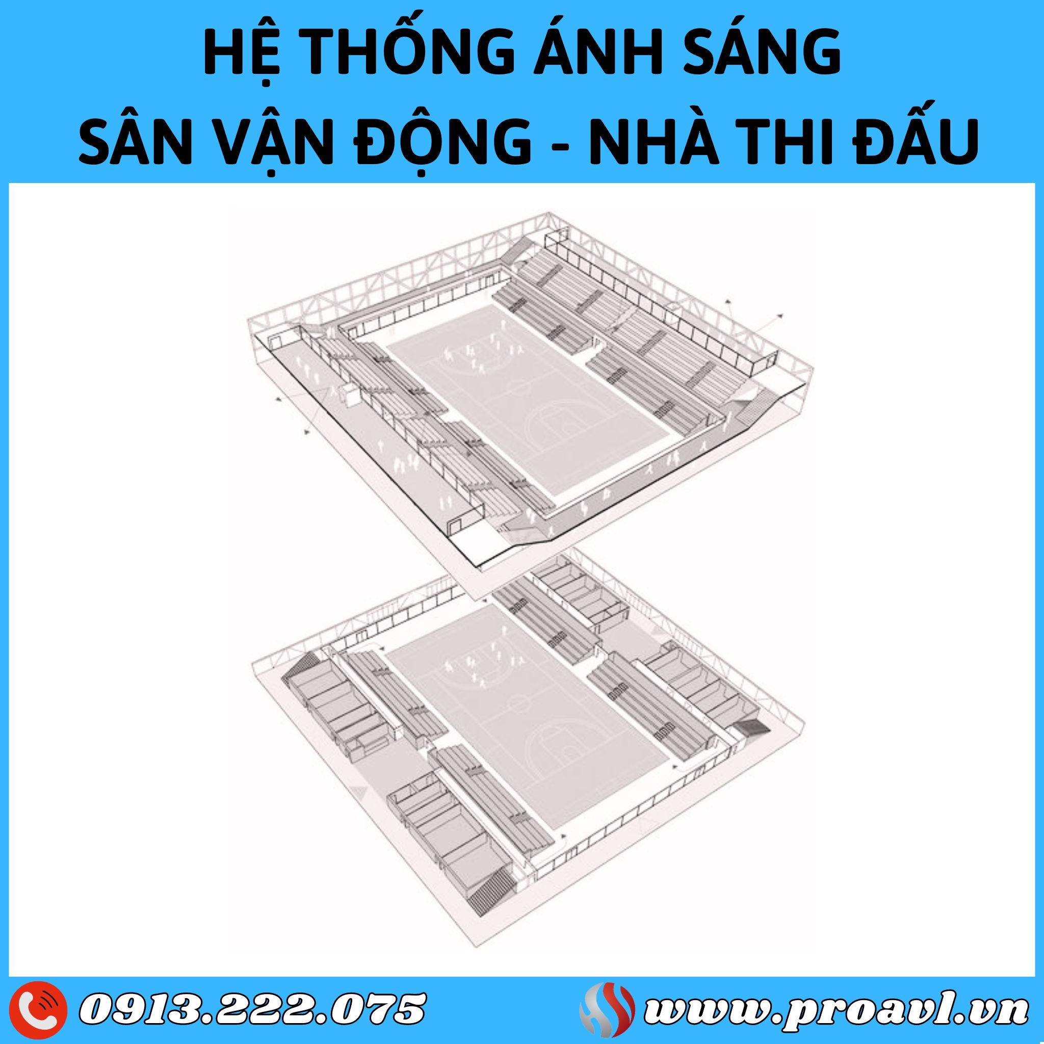 Lighting system design for Stadium - Gymnasium