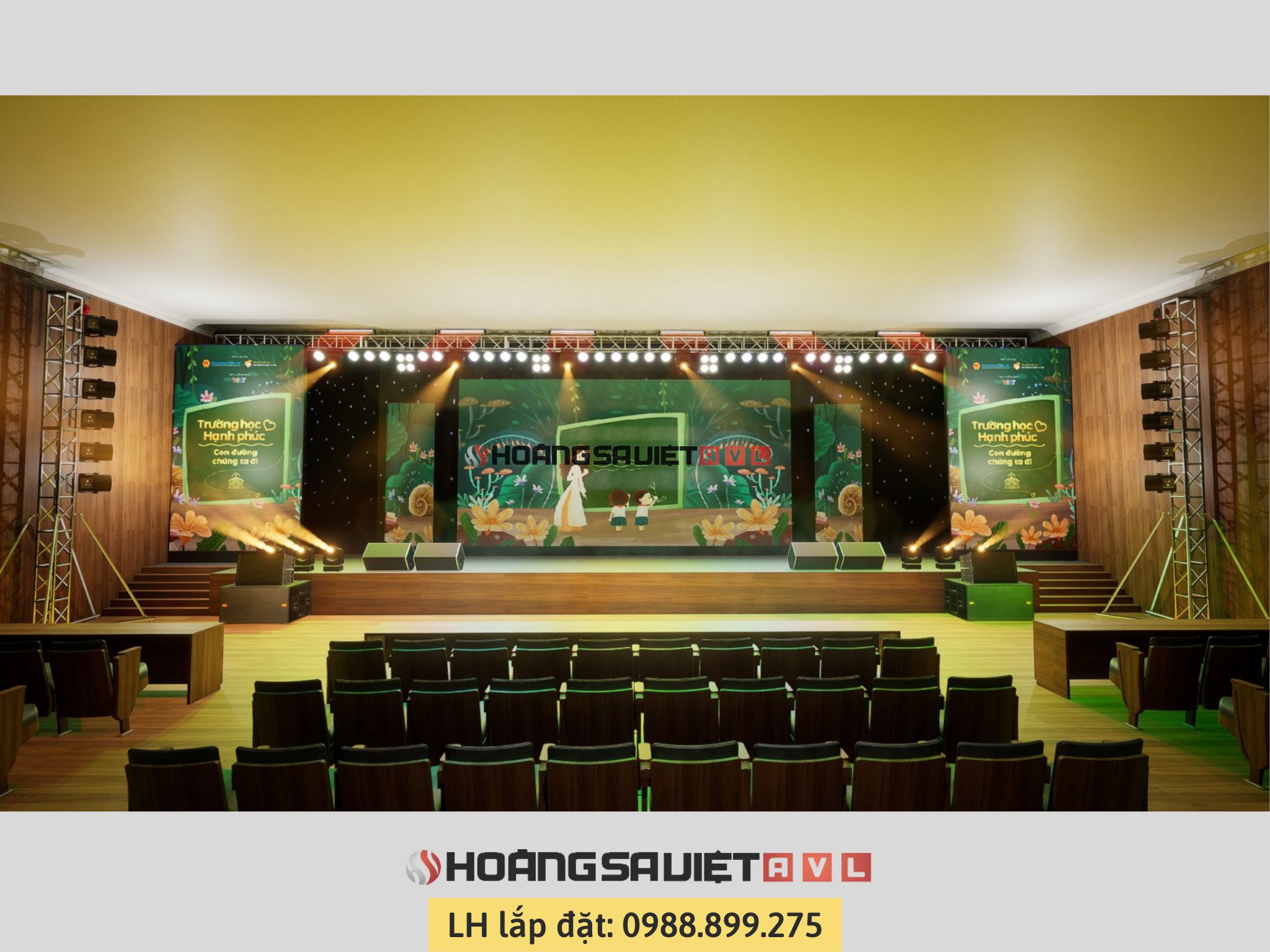 Drawings of location and layout of Sound, lighting and LED screen equipment