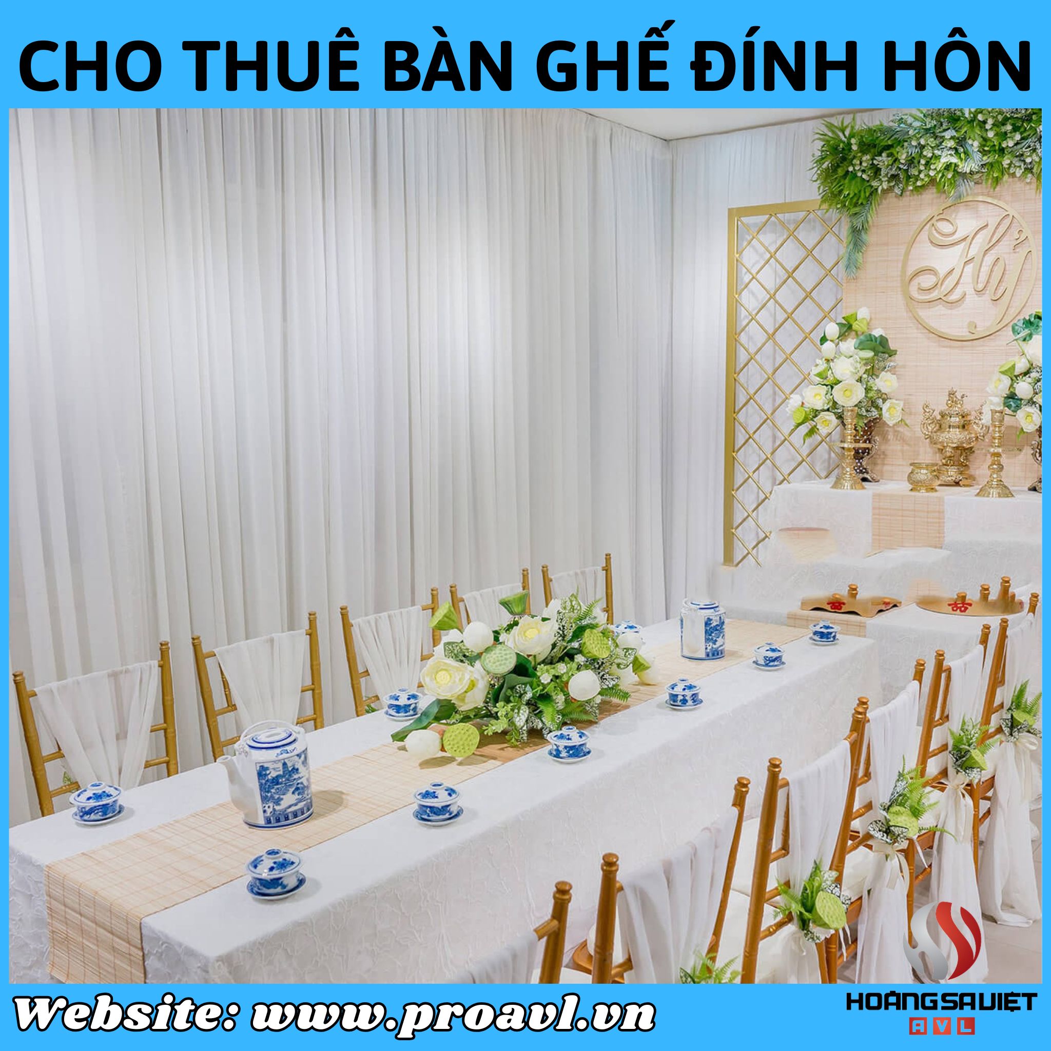 Rent cheap engagement tables and chairs in Hanoi