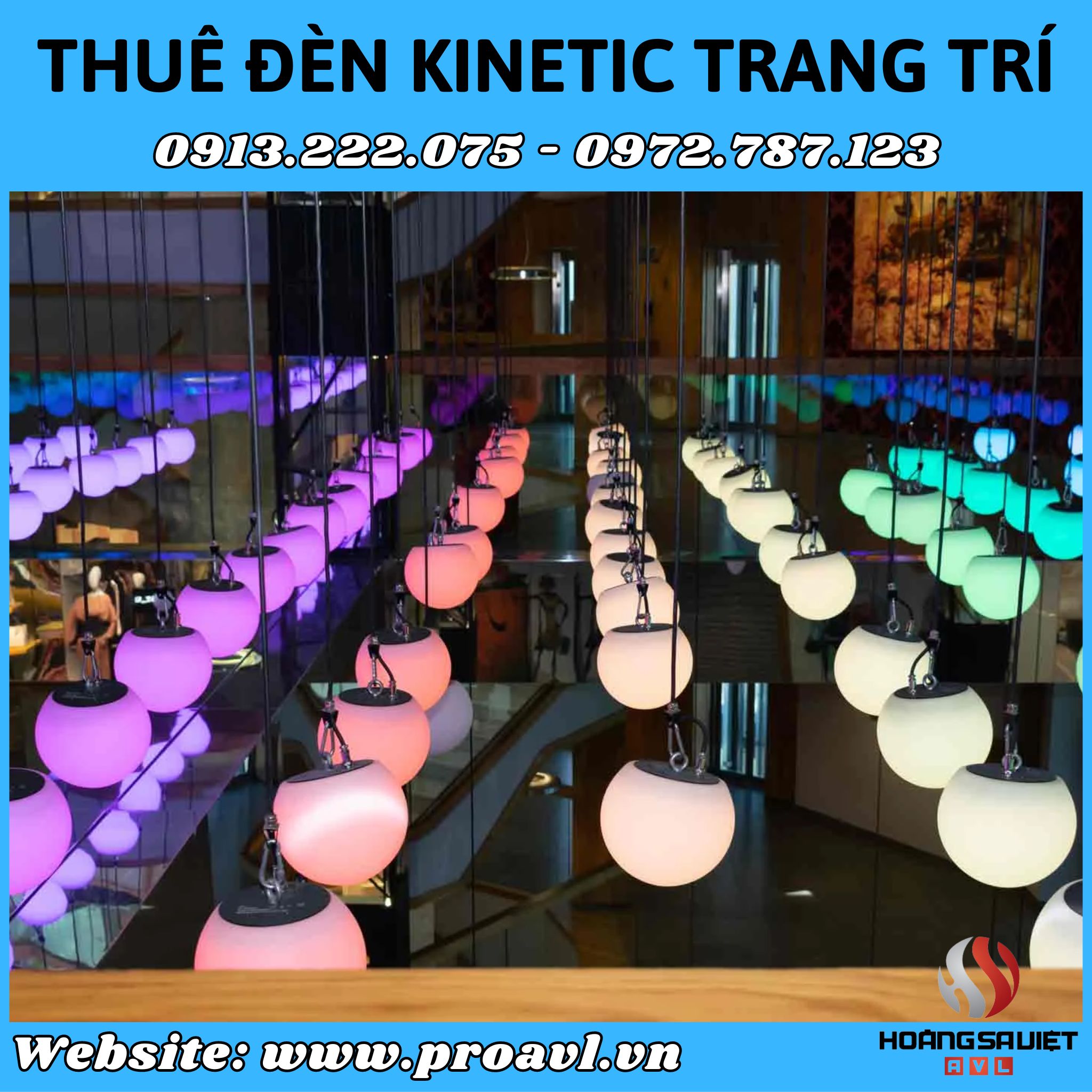 Rent decorative Kinetic Ball lights at HSV ProAVL Hanoi