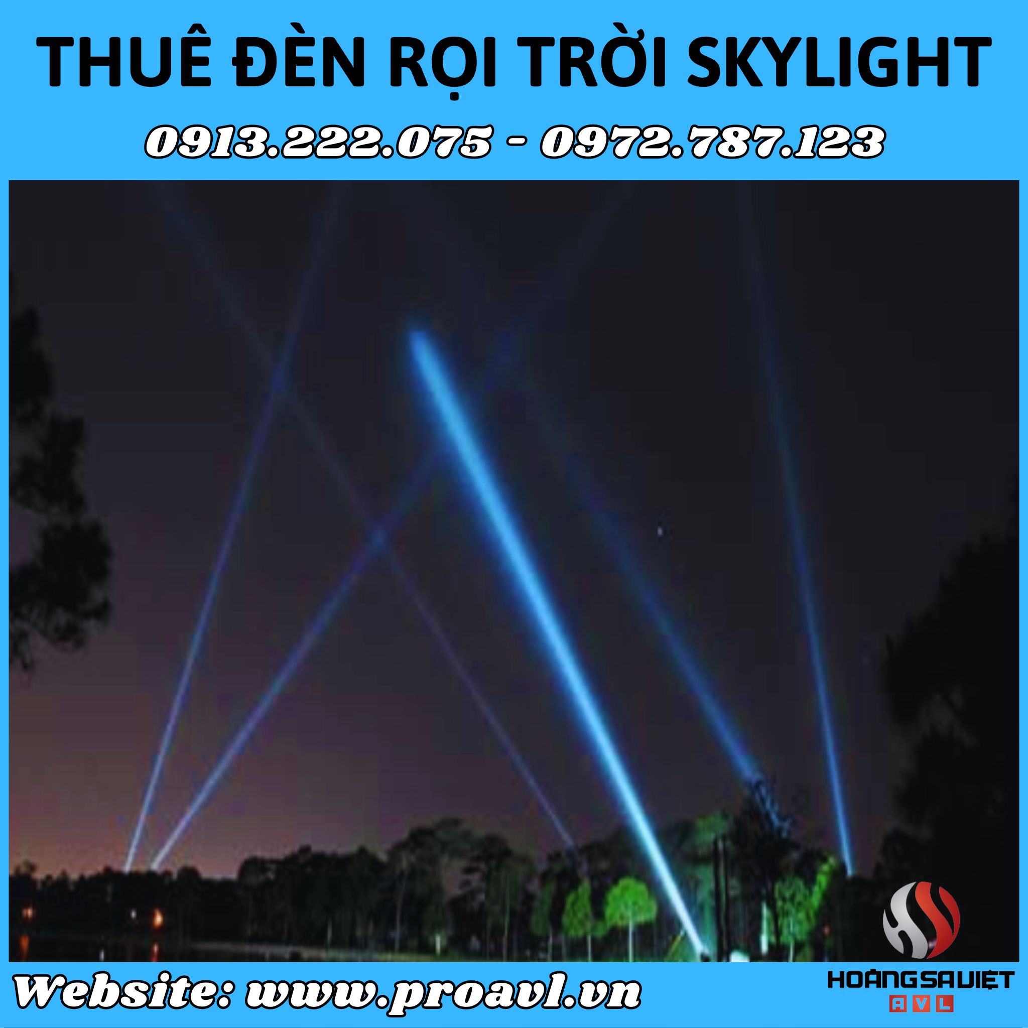 SkyLight outdoor spotlight rental at HSV ProAVL Hanoi